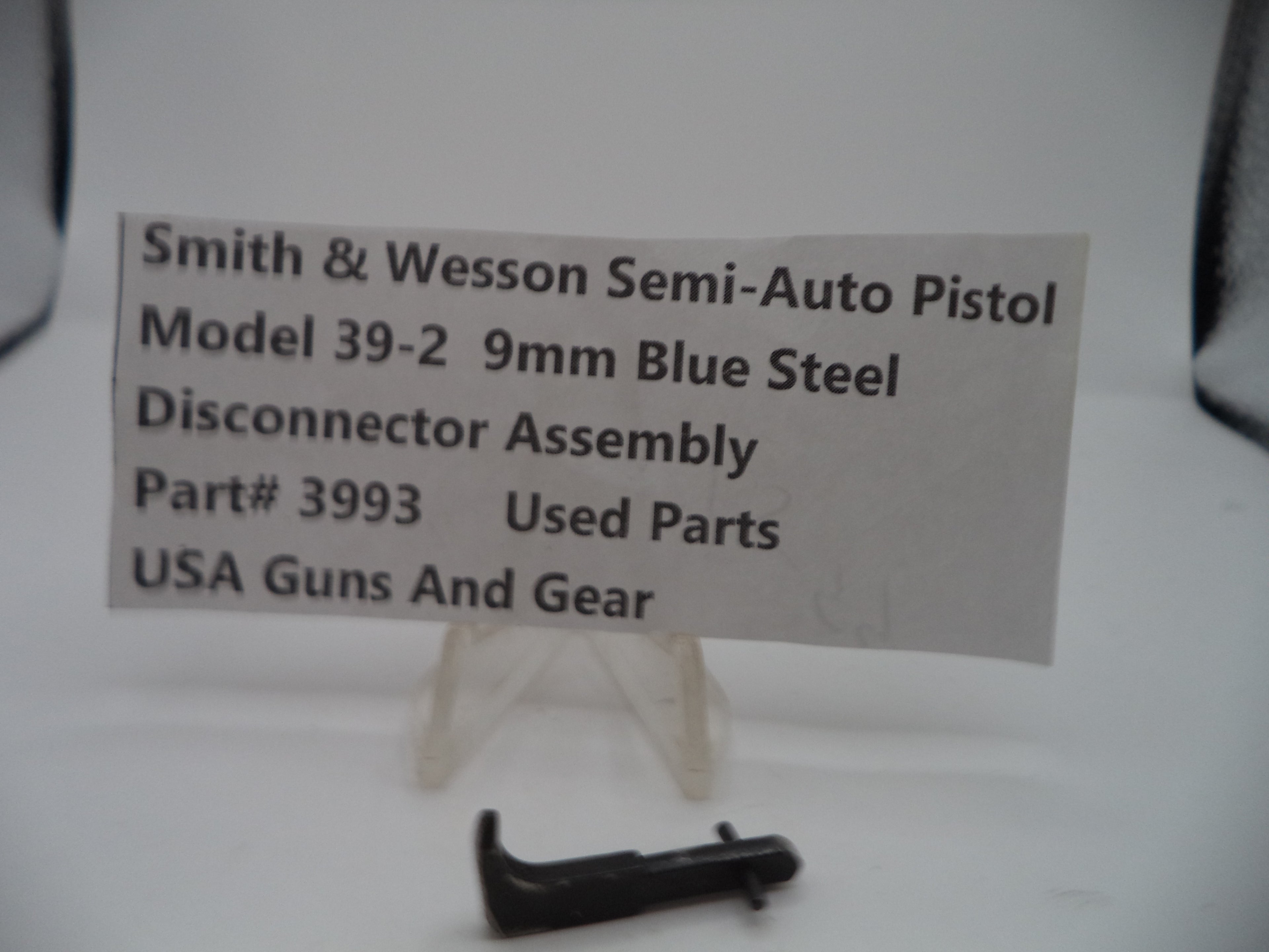 Smith & Wesson Model 39-2 Pistol Disconnector Assembly 9mm Blue Steel Used OEM Part 3993