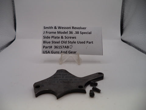 36157ABD Smith & Wesson J Frame Model 36 Side Plate & Screws Blue .38 SPL
