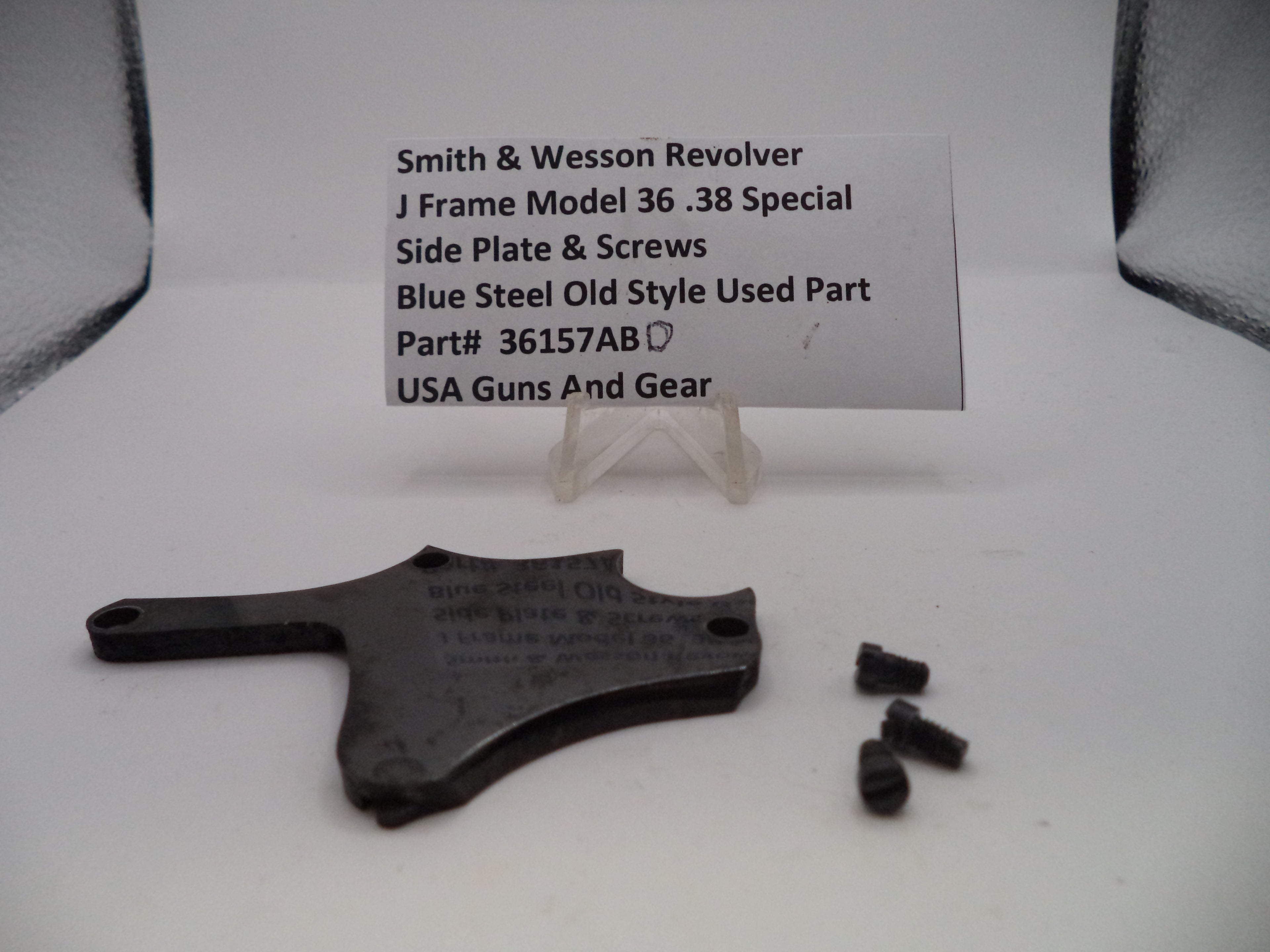 36157ABD Smith & Wesson J Frame Model 36 Side Plate & Screws Blue .38 SPL