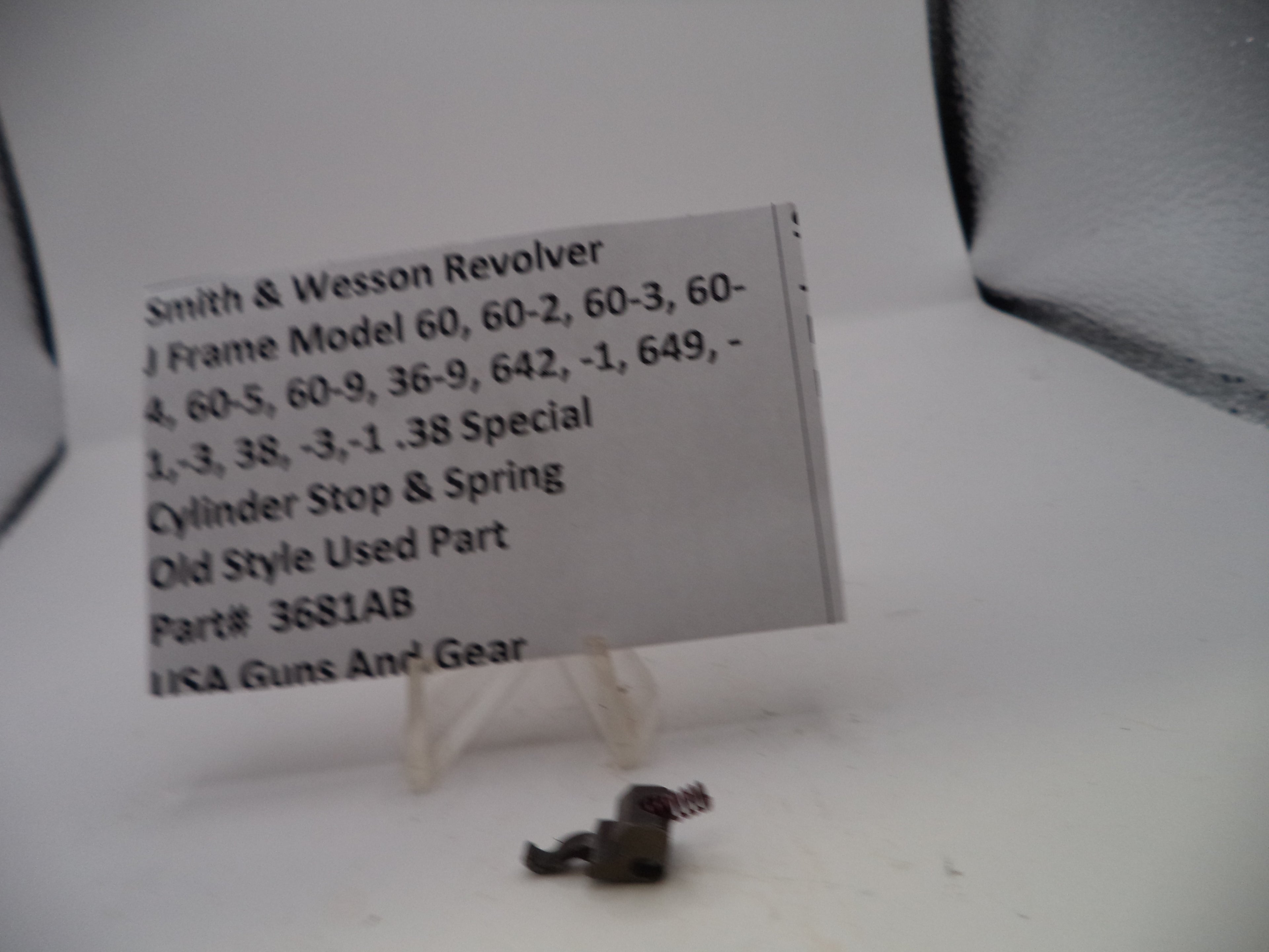 3681AB S&W J Frame Models 60,642,649 Cylinder Stop & Spring .38 SPL
