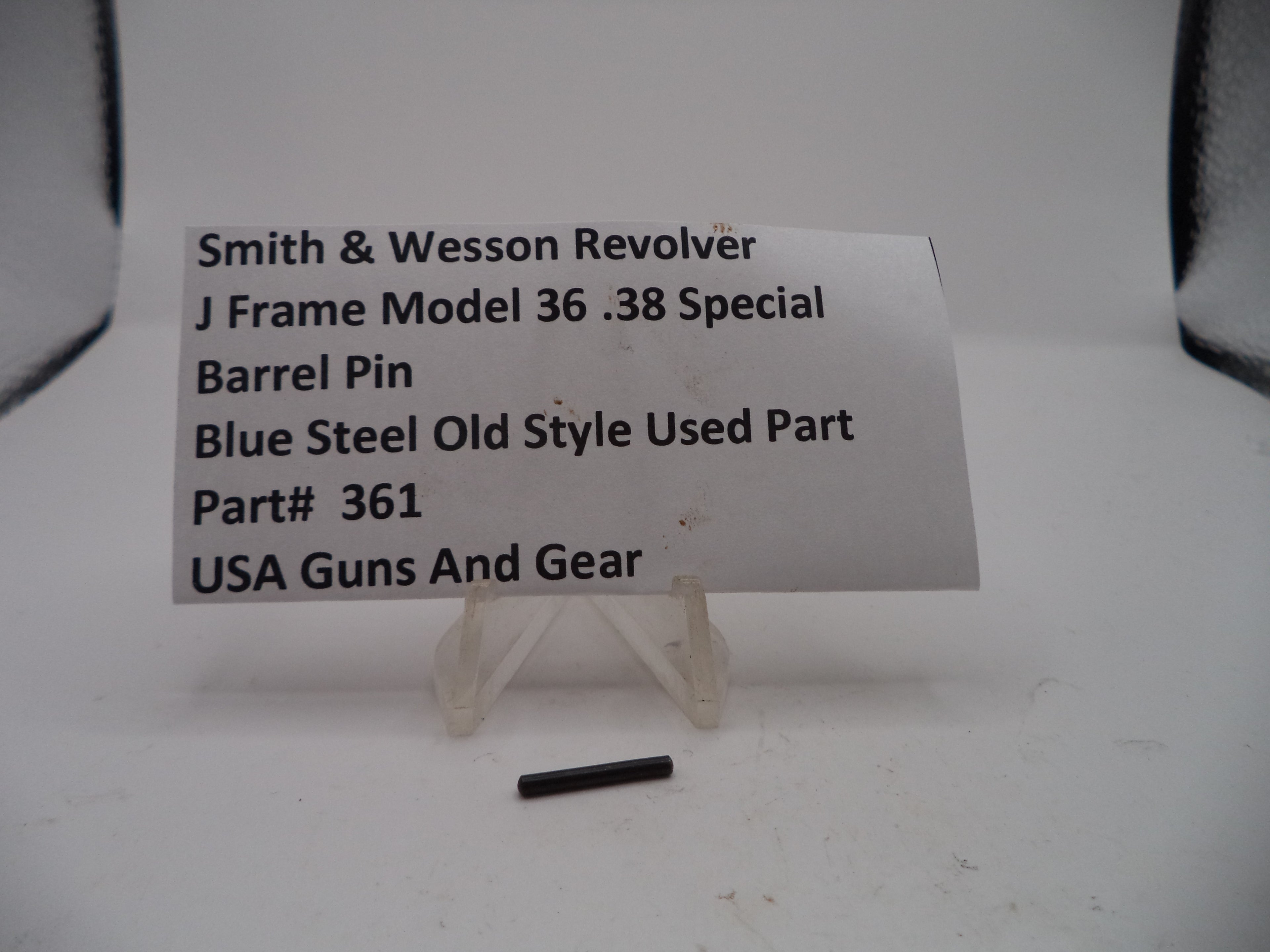 361 Smith & Wesson J Frame Model 36 Barrel Pin .38 Special