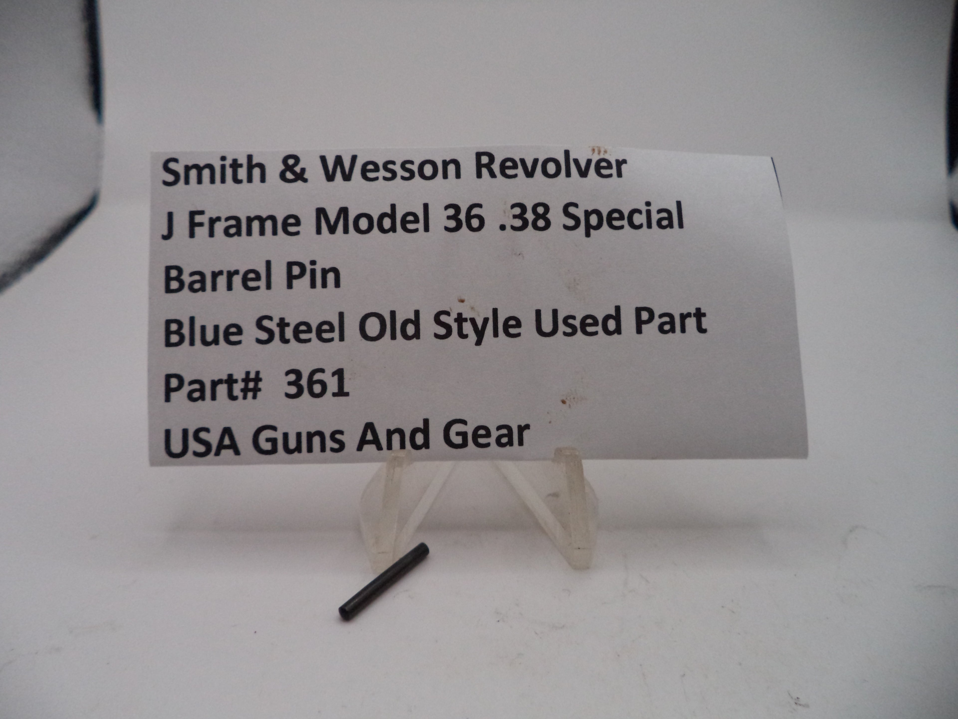 361 Smith & Wesson J Frame Model 36 Barrel Pin .38 Special