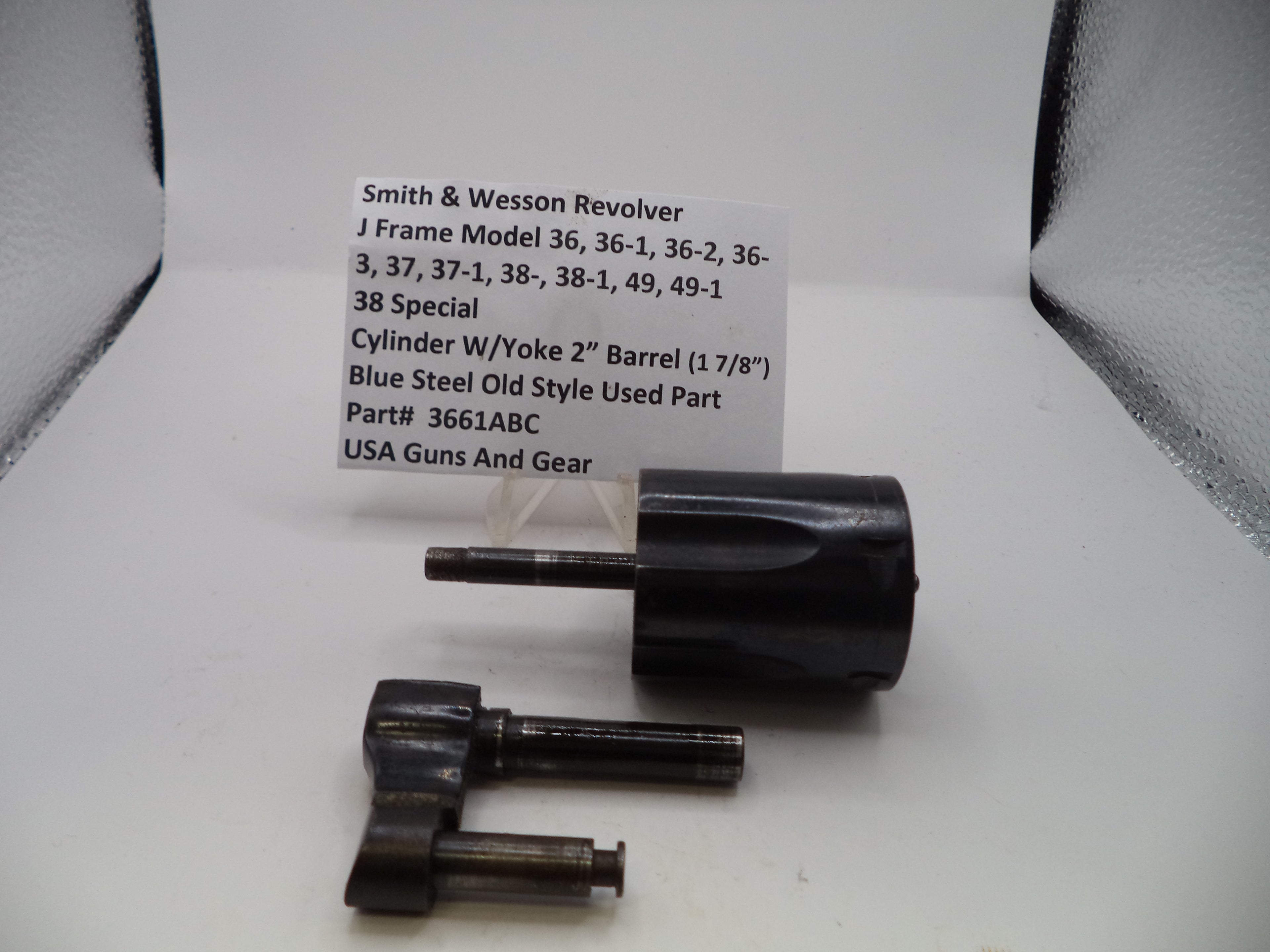 Smith & Wesson J Frame Cylinder & Yoke Assembly - Models 36/37/38/49 - 2" Barrel .38 Special - Blue Steel - Used OEM Part 3661ABC