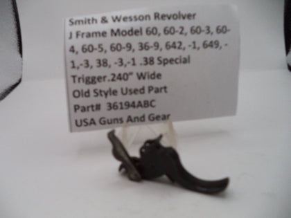 36194ABC S&W J Frame Models 36,60,642,649 .240" Wide Trigger .38 SPL