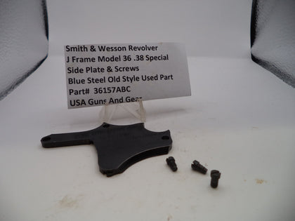 36157ABC Smith & Wesson J Frame Model 36 Side Plate & Screws Blue .38 SPL