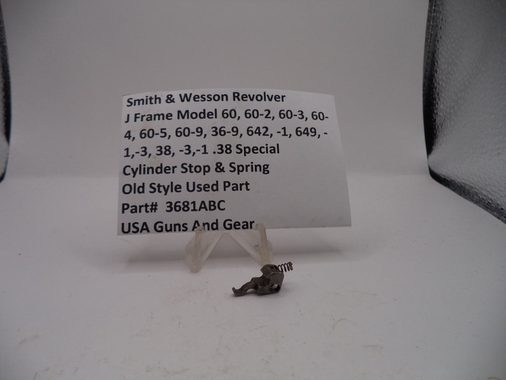 Smith & Wesson J Frame Cylinder Stop & Spring - Models 60, 642, 649 (.38 Special) - Factory OEM Part 3681ABC