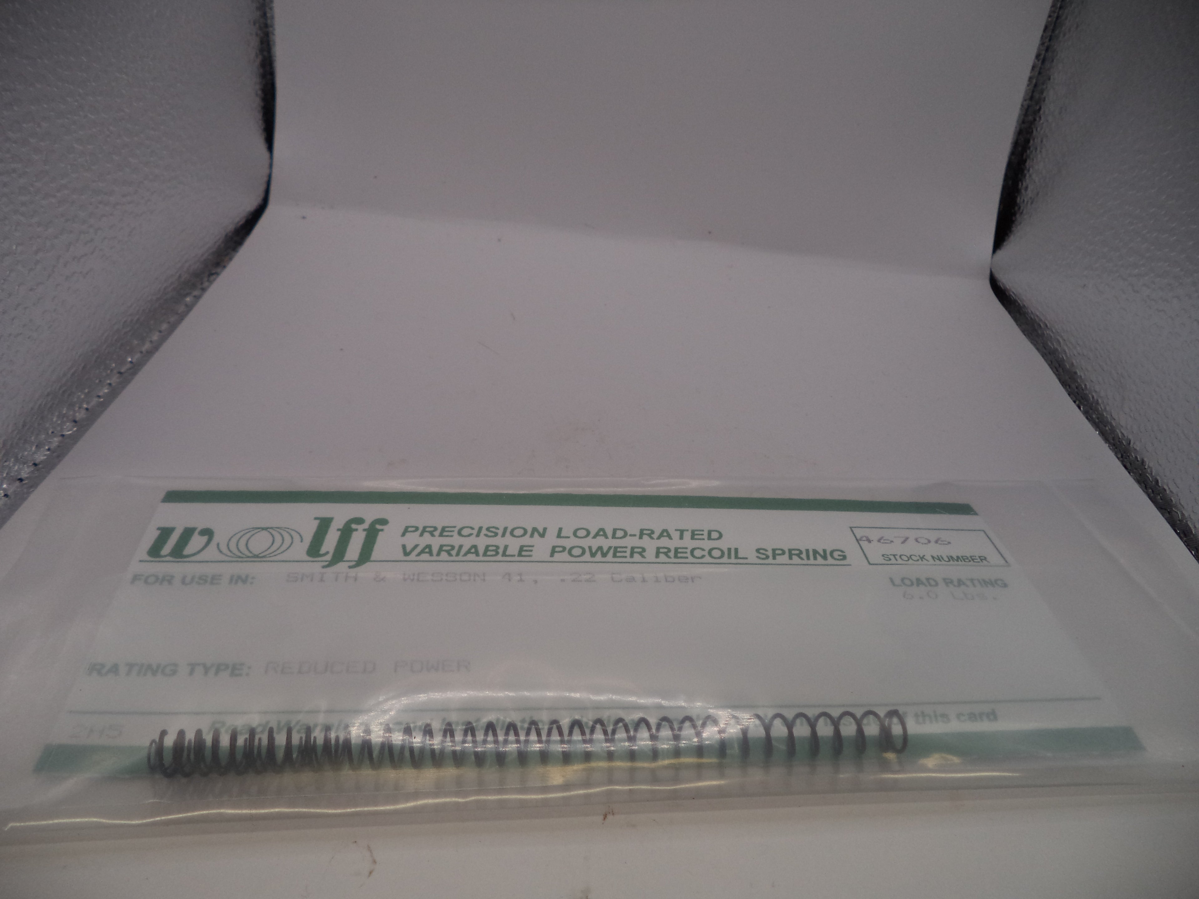 Wolff Reduced Power Variable Recoil Spring for S&W Model 41 .22LR - 6 LB | Part 46706