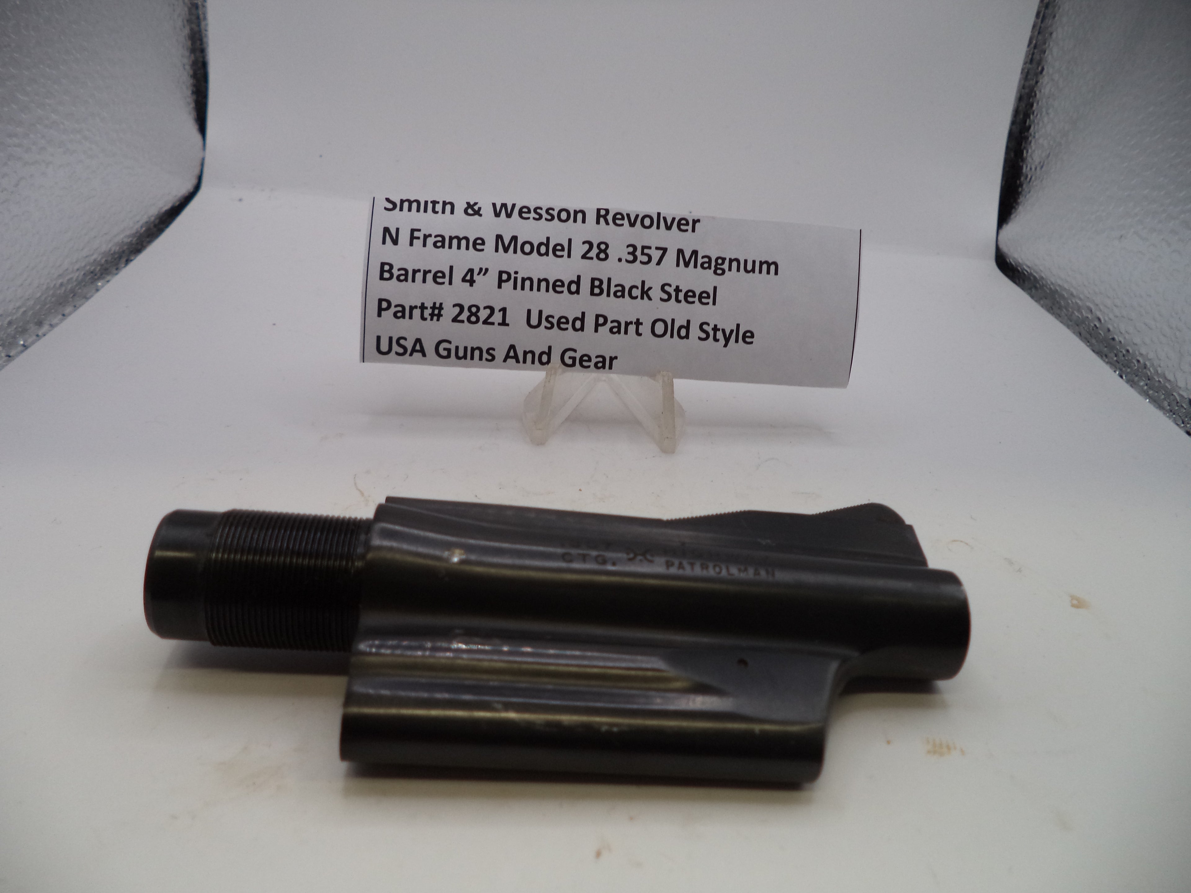 2821 S&W N Frame Model 28 Highway Patrolman 4" Pinned Barrel Used Part