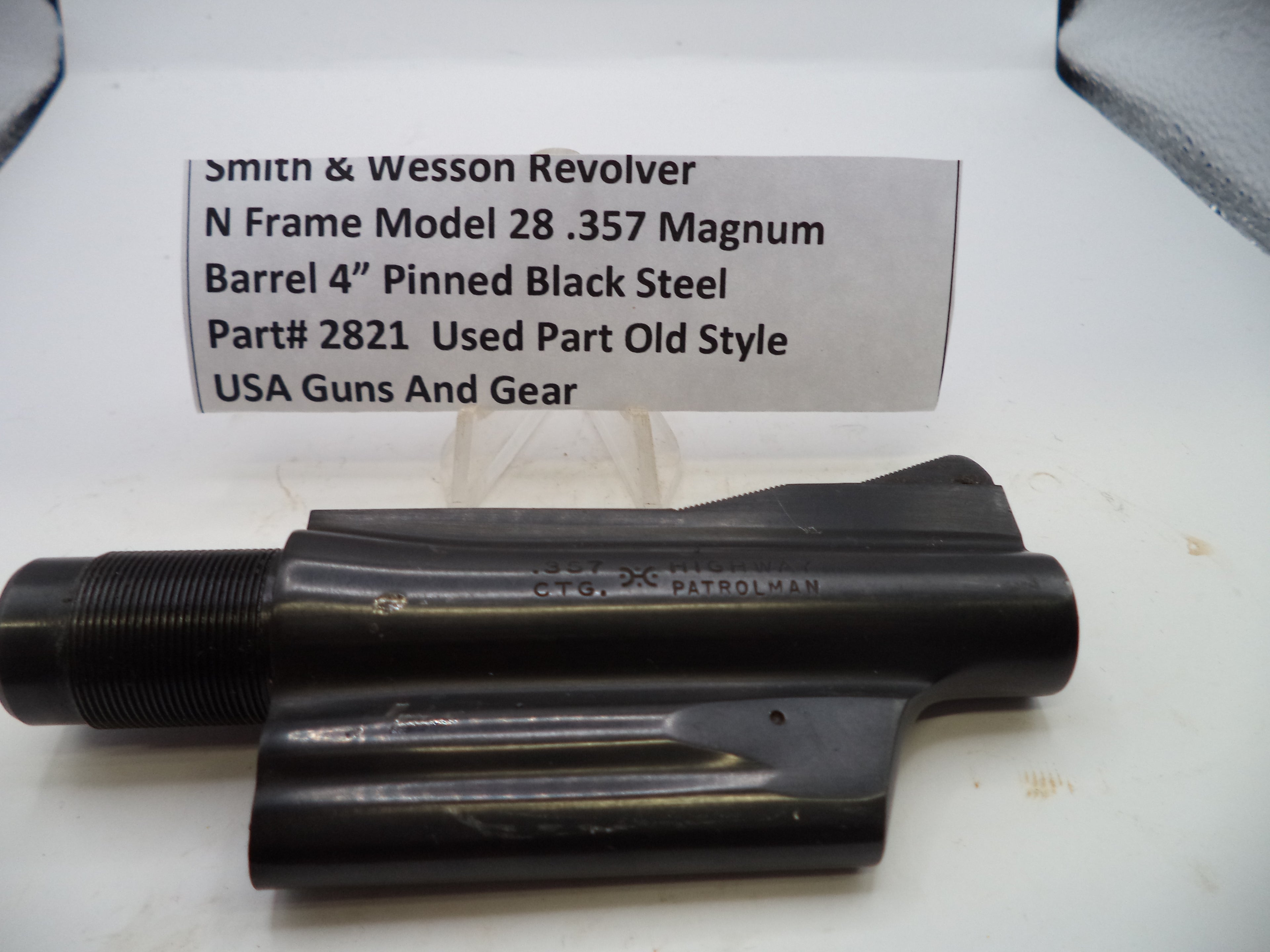 2821 S&W N Frame Model 28 Highway Patrolman 4" Pinned Barrel Used Part