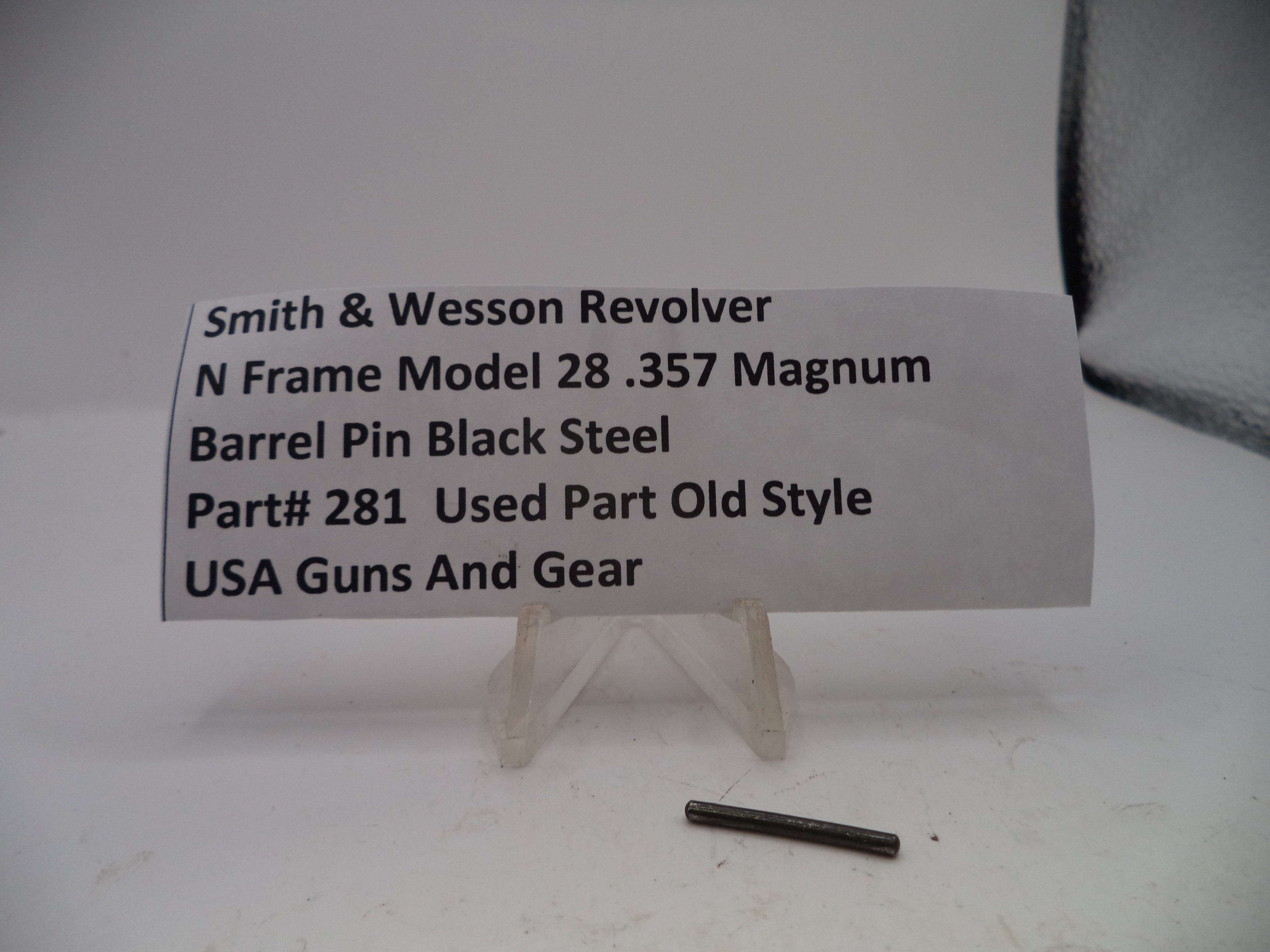 S&W Model 28 Highway Patrolman Barrel Pin - Factory OEM Part #281