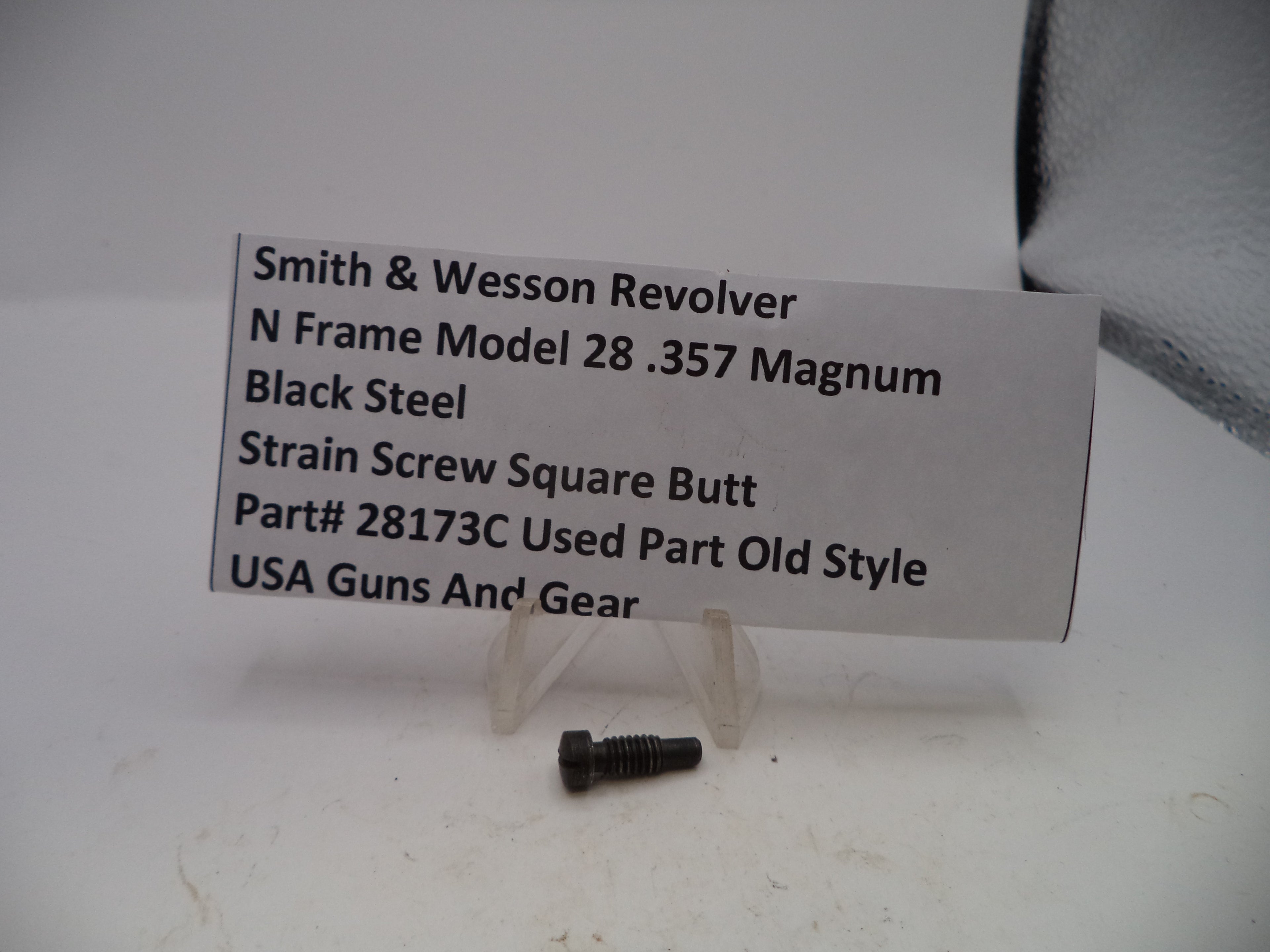 Smith & Wesson N Frame Model 28 Highway Patrolman Strain Screw Square Butt Black Steel Old Style Used - 28173C