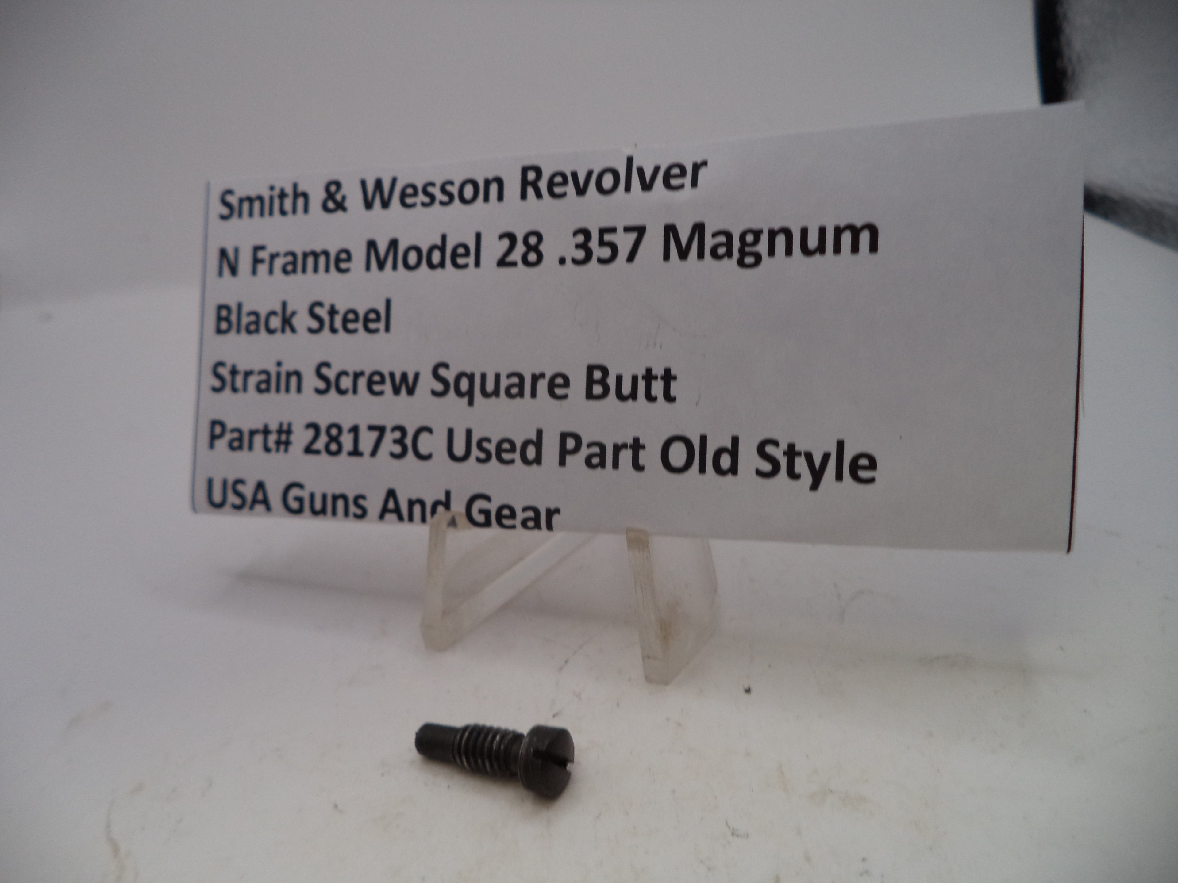 Smith & Wesson N Frame Model 28 Highway Patrolman Strain Screw Square Butt Black Steel Old Style Used - 28173C