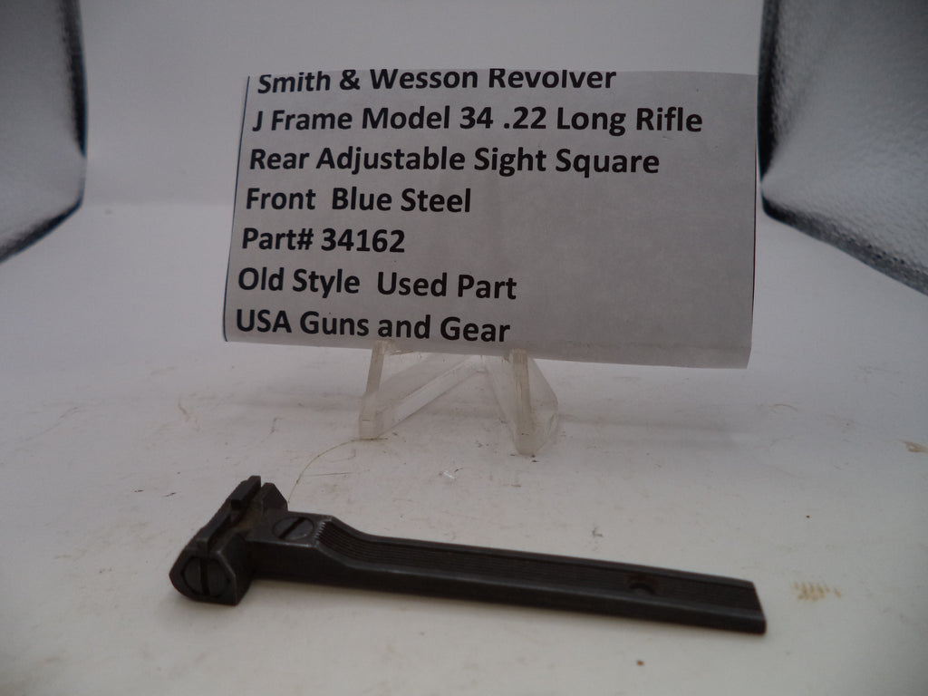 Smith & Wesson J Frame Model 34 Rear Adjustable Sight - Square Front Blue Steel 34162