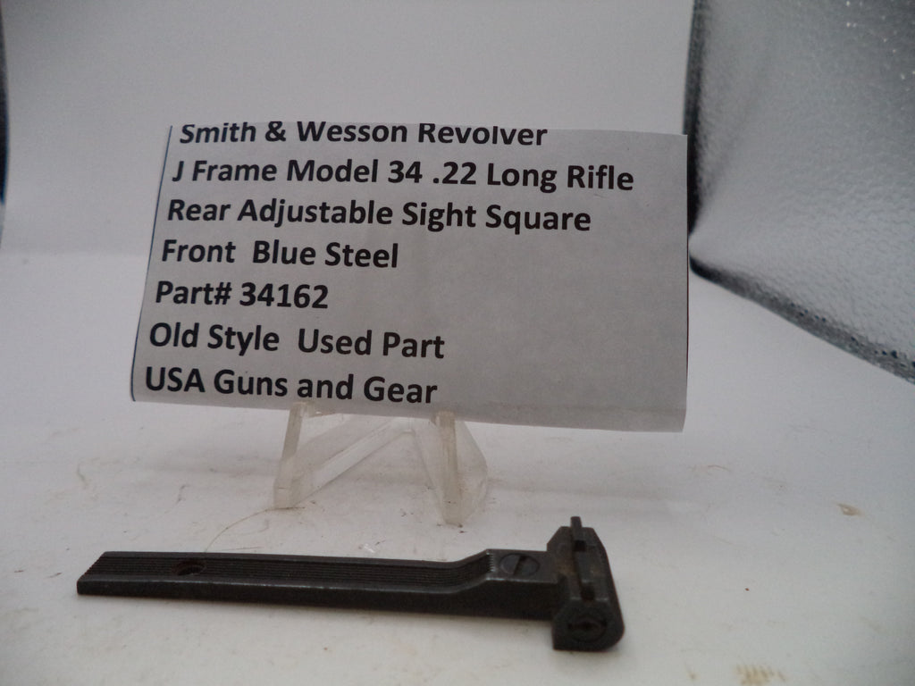 Smith & Wesson J Frame Model 34 Rear Adjustable Sight - Square Front Blue Steel 34162