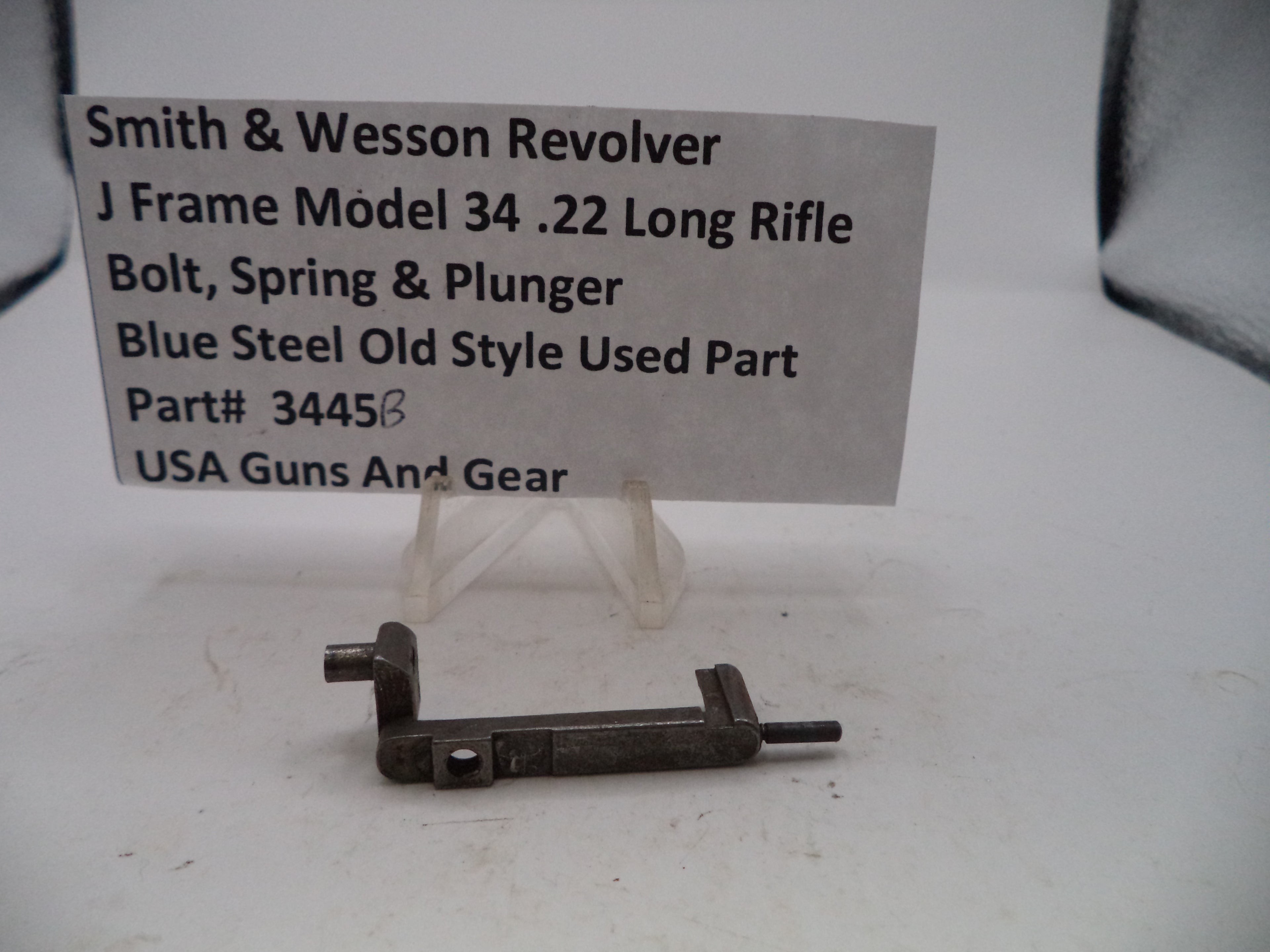Smith & Wesson J Frame Model 34 Bolt, Spring & Plunger .22 LR 3445B