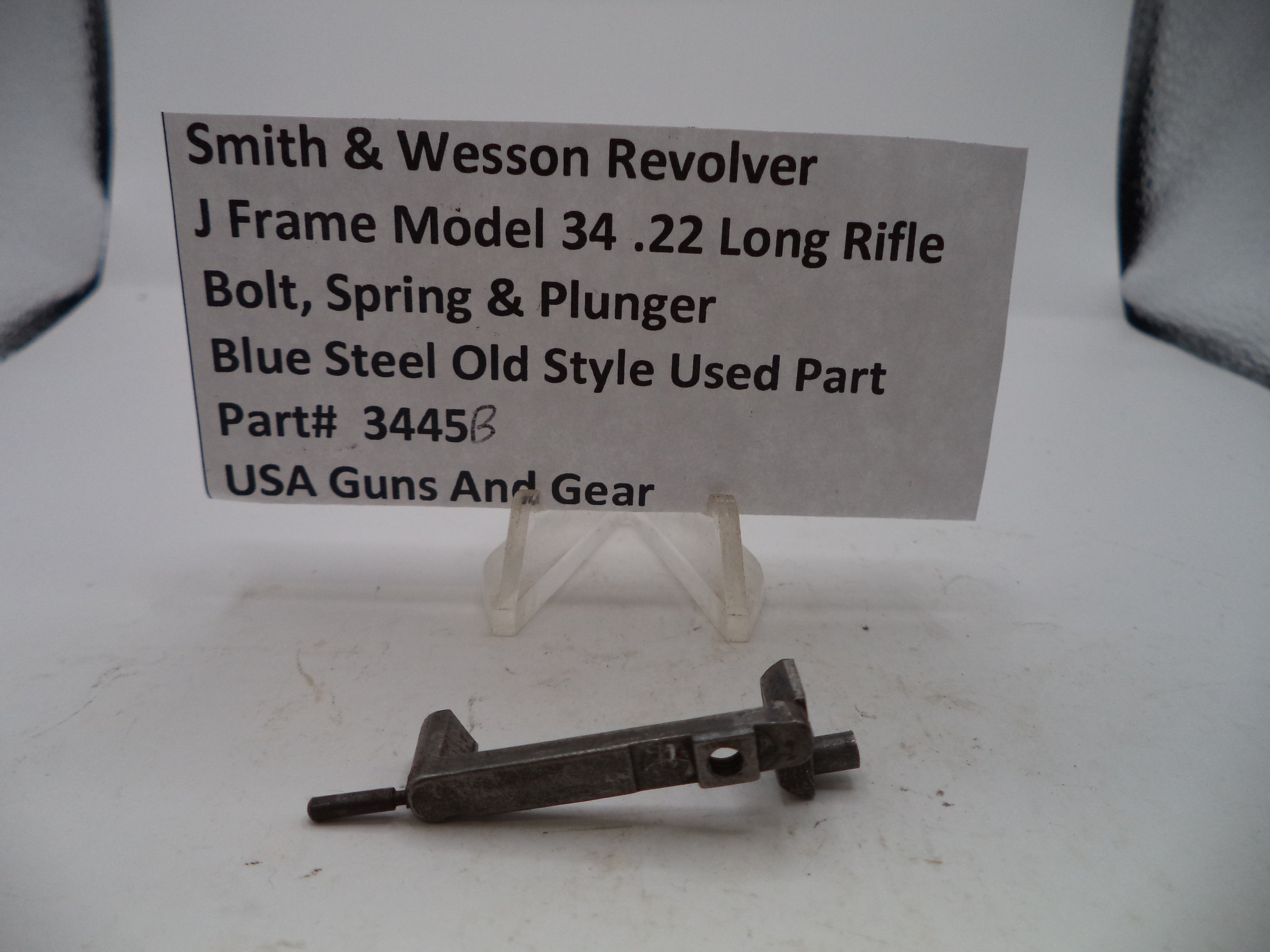 Smith & Wesson J Frame Model 34 Bolt, Spring & Plunger .22 LR 3445B