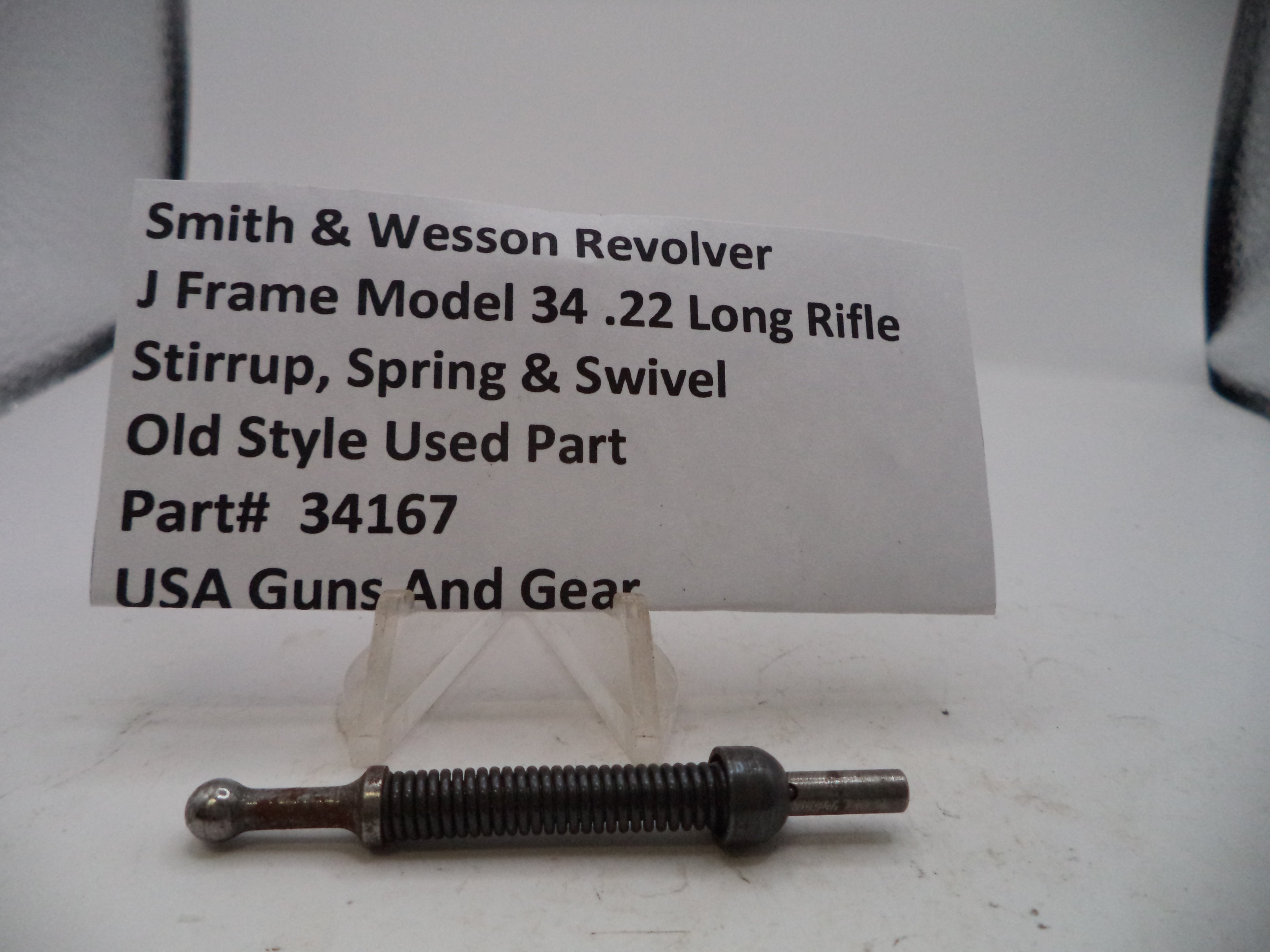 34167 Smith & Wesson J Frame Model 34 Stirrup, Spring & Swivel .22 Long Rifle