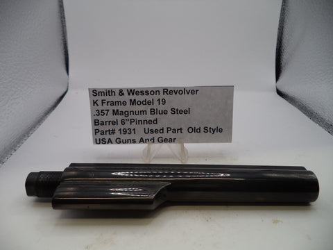 1931 S&W K Frame Model 19 6" Pinned Barrel Blue Steel 357 Magnum