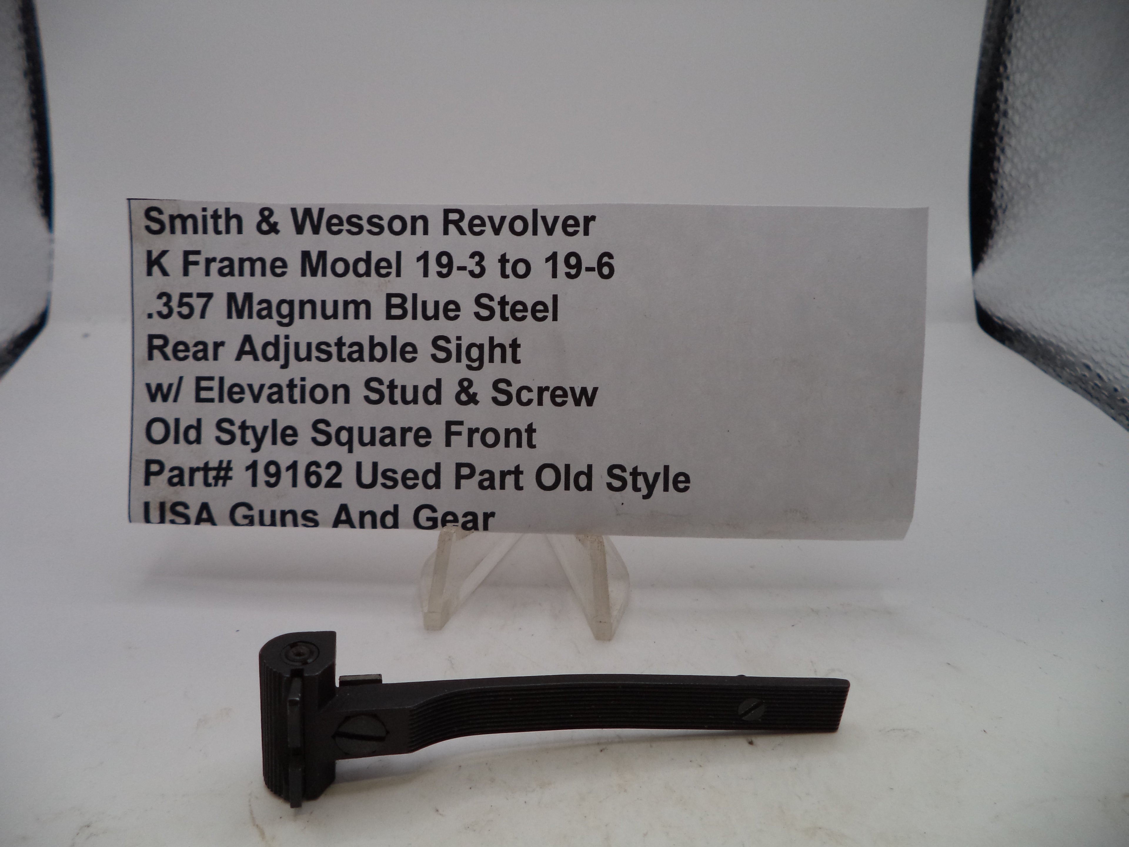S&W K Frame Model 19-3 to 19-6 Rear Adjustable Sight .357 Magnum 19162