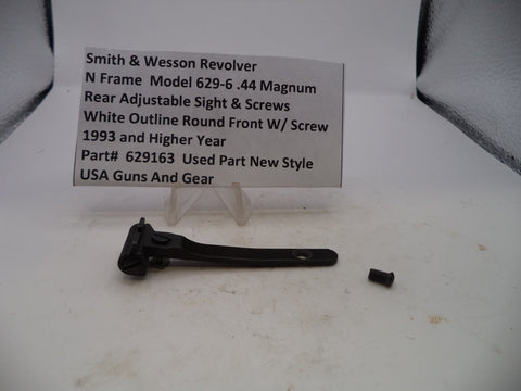 629163 S&W N Model 629-6 Rear Adjustable Sight White Outline .44 Magnum