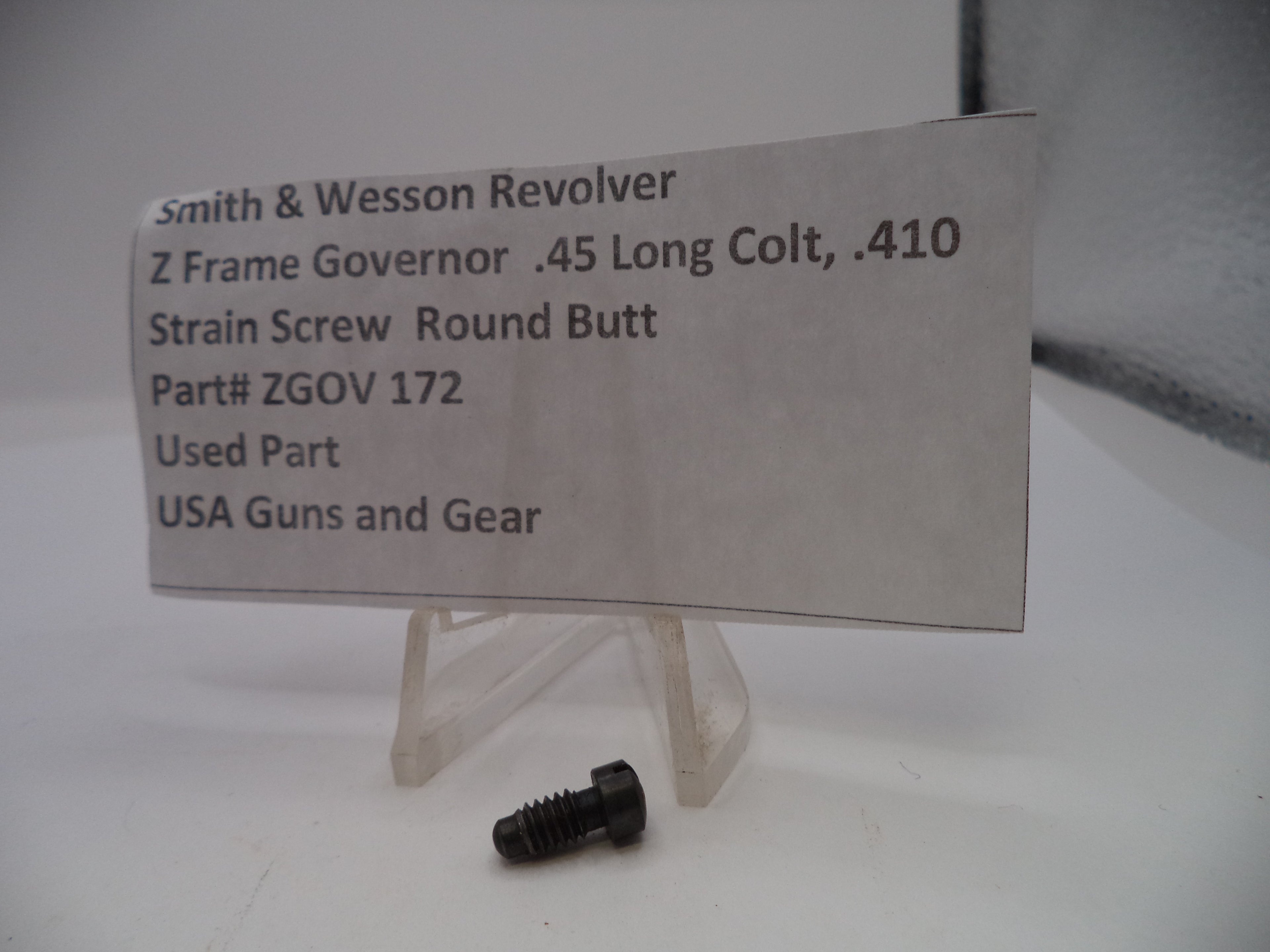 Z Frame Governor Strain Screw Round Butt .45 Long Colt, .410 ZGOV172