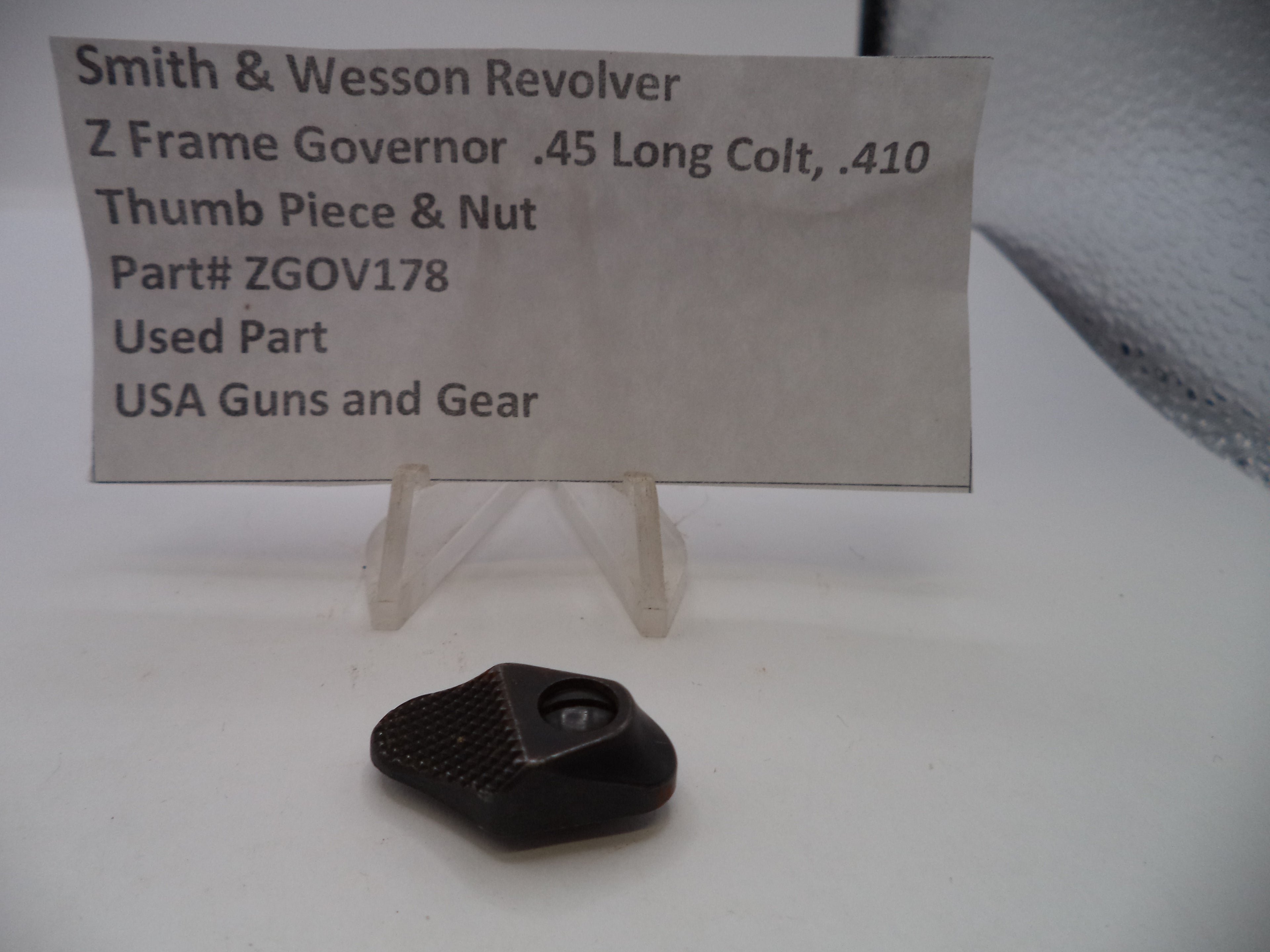 Z Frame Governor Thumb Piece & Nut  .45 Long Colt, .410 ZGOV178