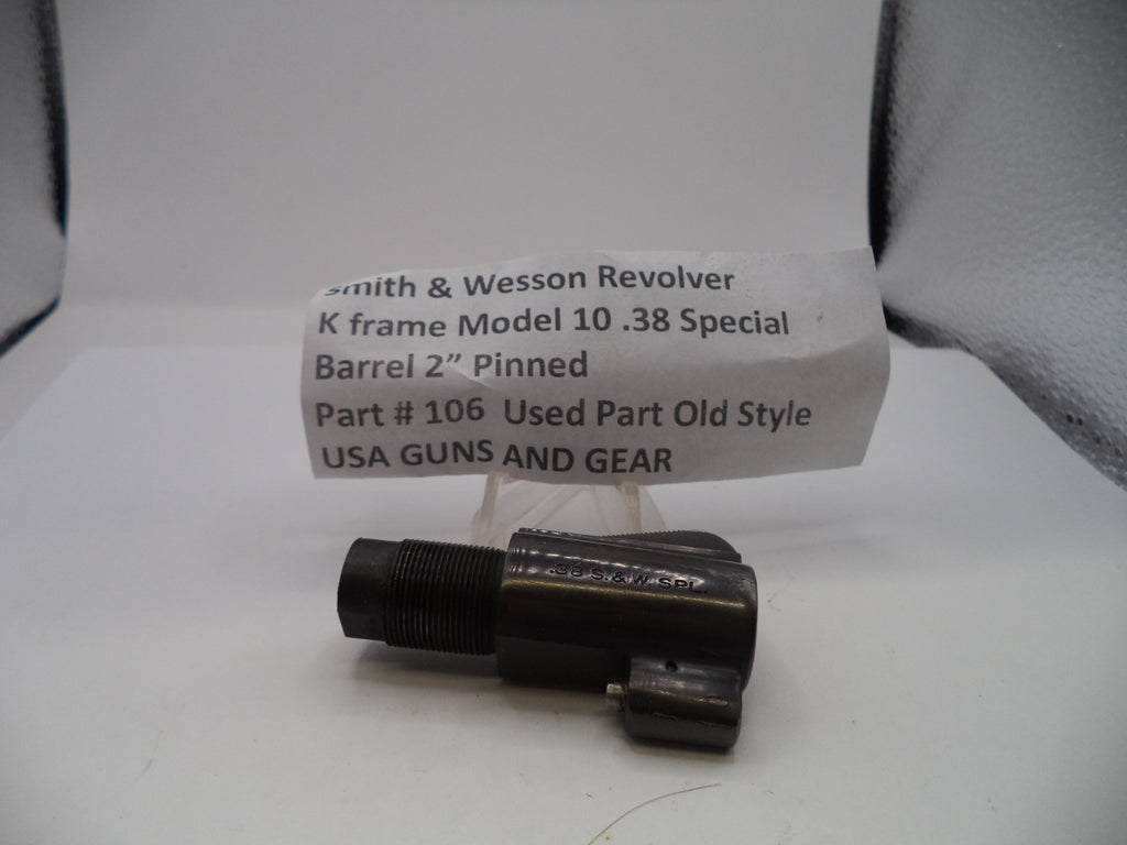 Smith & Wesson K Frame Model 10 2" Pinned Barrel - Blue Steel .38 Special (Part #106)