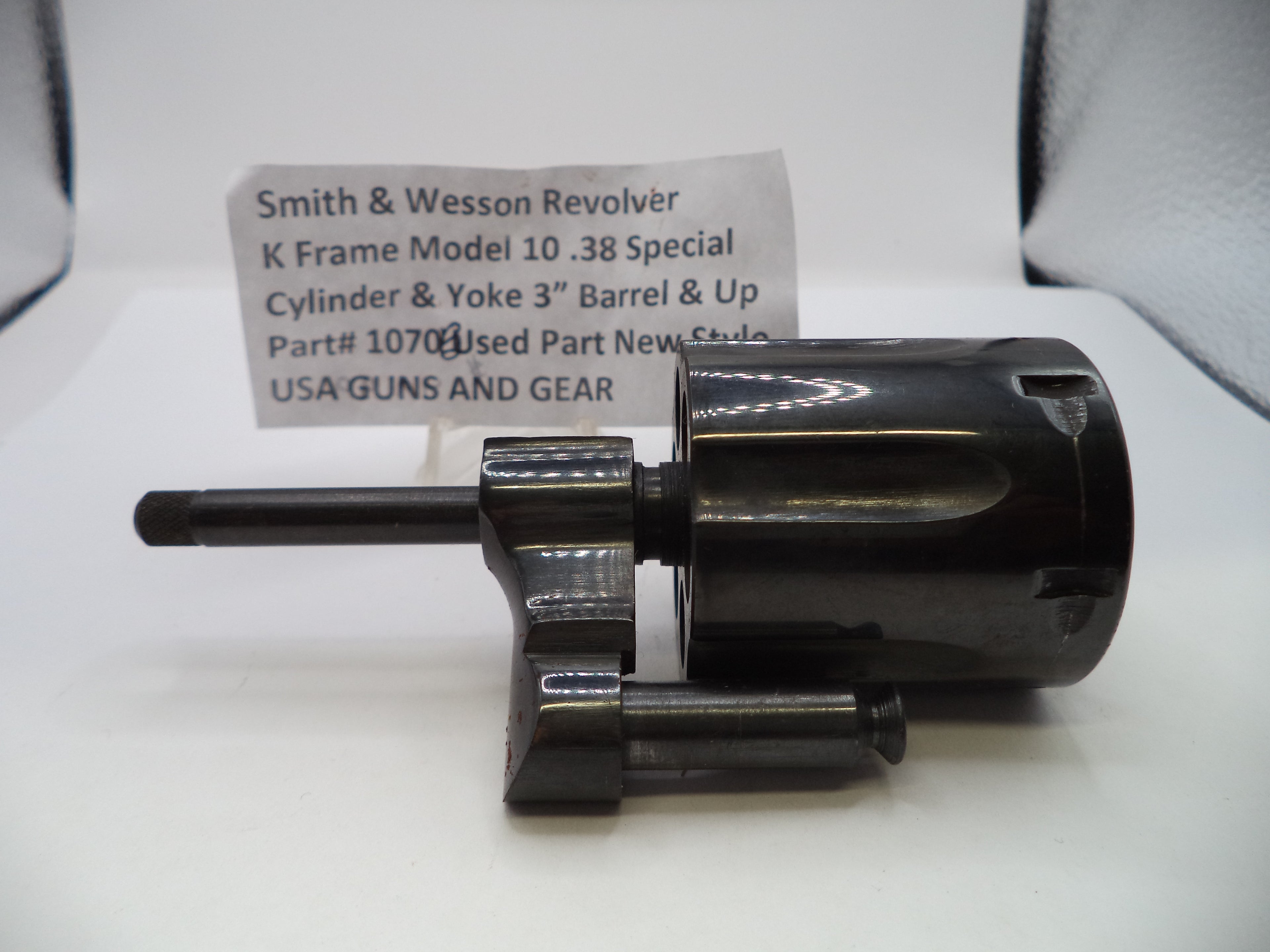 Smith & Wesson K Frame Model 10 Cylinder & Yoke Assembly - Blue Steel .38 Special - Used OEM Part 1070B