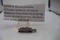 Smith & Wesson revolver K Frame Model 10 .38 Special rebound slide assembly and spring on a white background with a label.