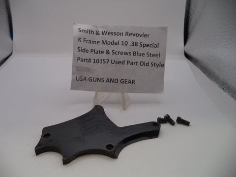 Smith & Wesson K Frame Model 10 Side Plate & Screws Blue 10157