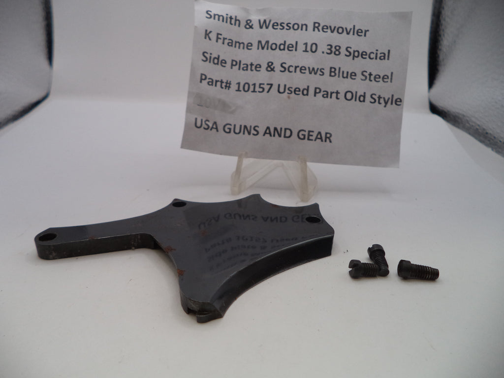 Smith & Wesson K Frame Model 10 Side Plate & Screws Blue 10157