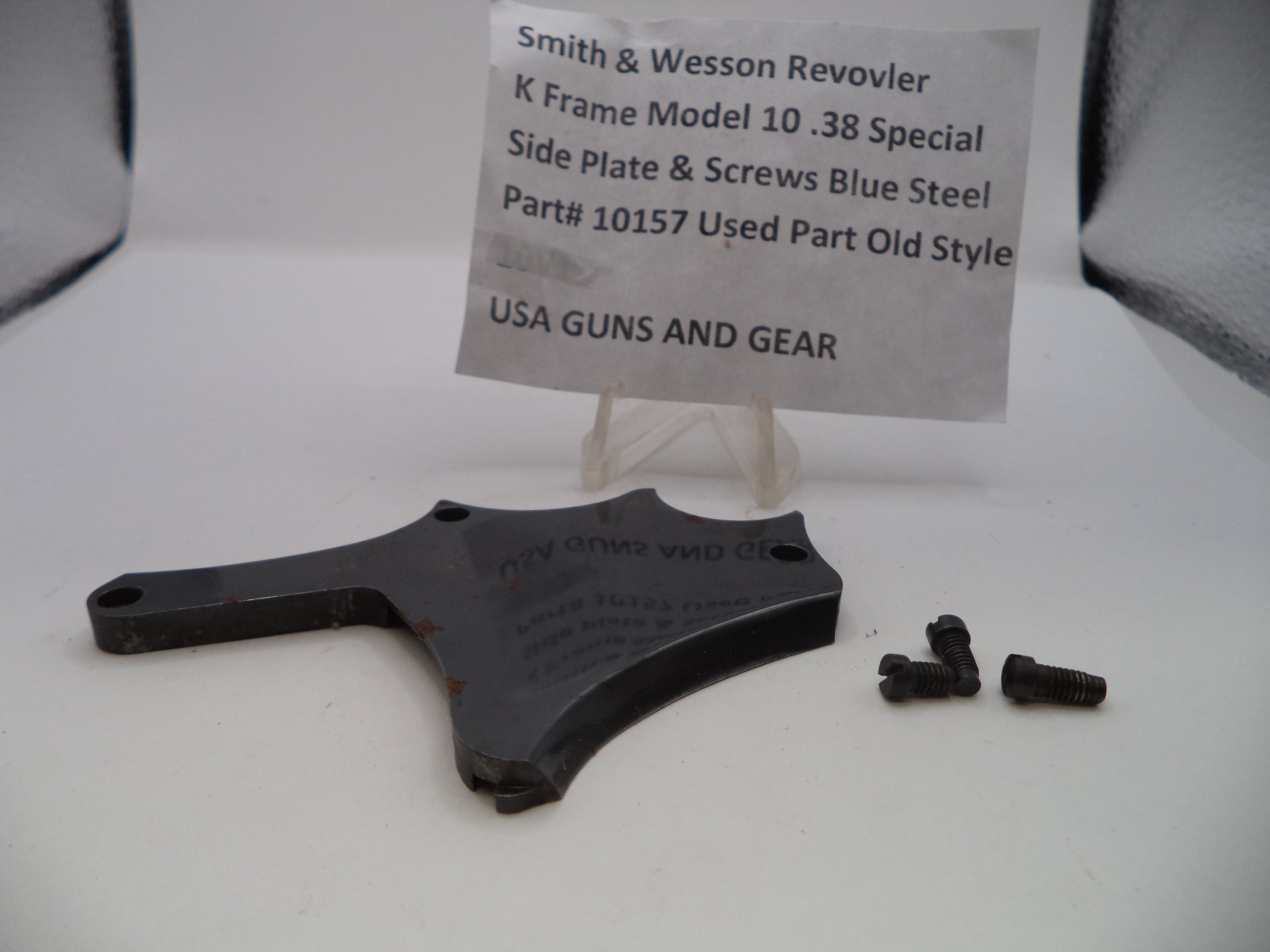 Smith & Wesson K Frame Model 10 Side Plate & Screws Blue 10157