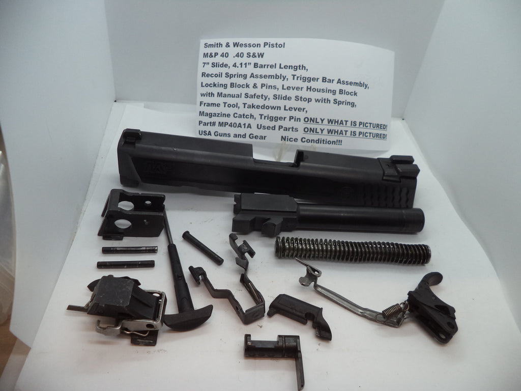 Smith & Wesson M&P 40 Slide, Barrel, Recoil Guide Assembly w/parts .40 S&W MP40A1A