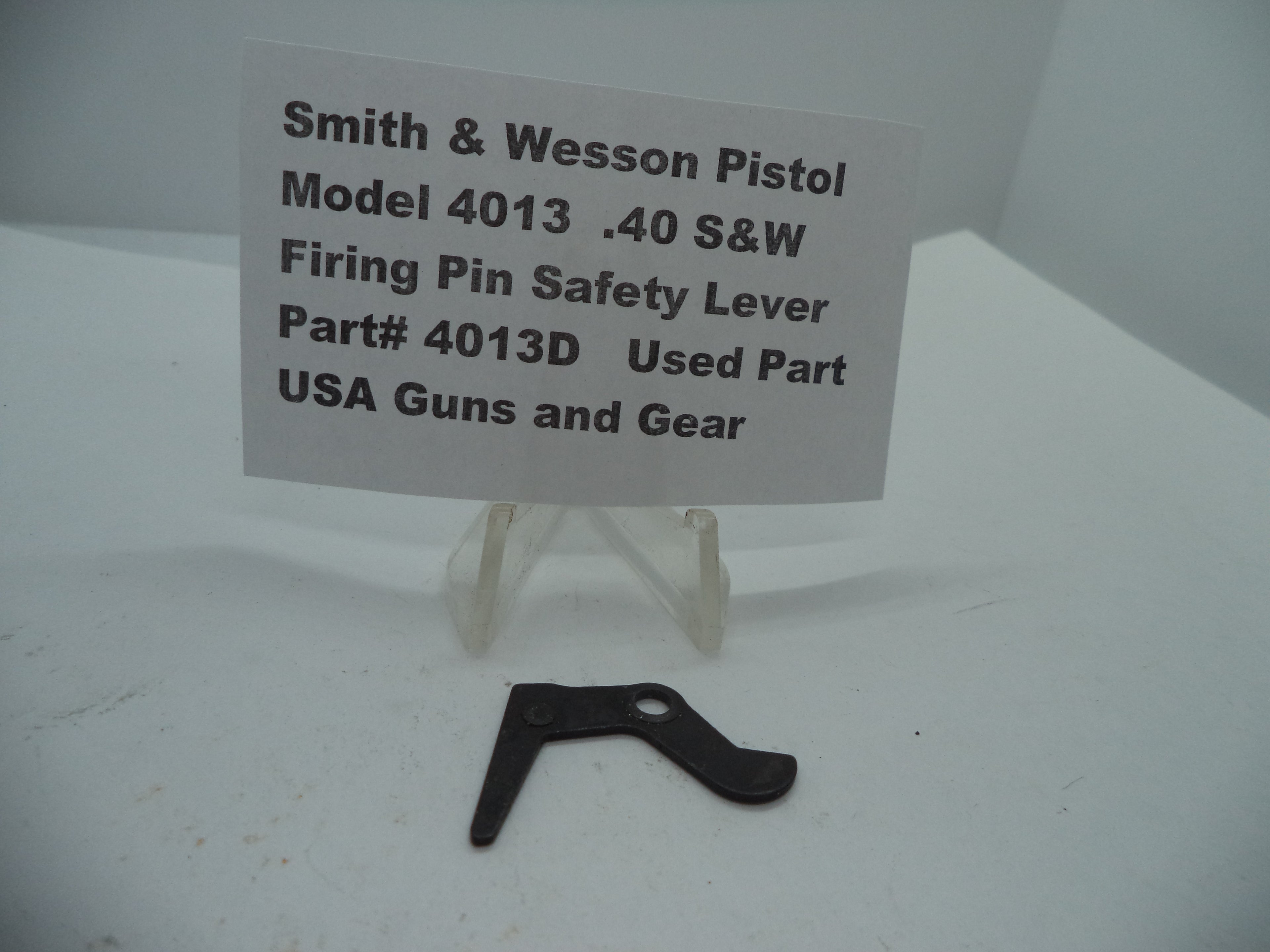 4013D Smith & Wesson Model 4013  .40 S&W  Firing Pin Safety Lever Used Part