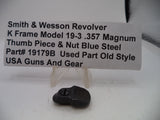 S&W K Frame Model 19-3 Thumb Piece & Nut  Blue .357 Magnum 19179B