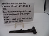 S&W K Model 14 15 19 66 & 686 Rear Adjustable Sight & Screws KL161C