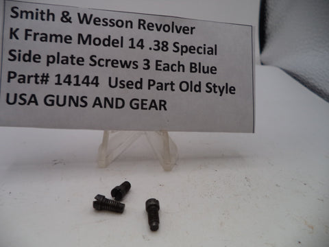S&W K Frame Model 14  Side Plate Screws (3) Blue  .38 Special 14144