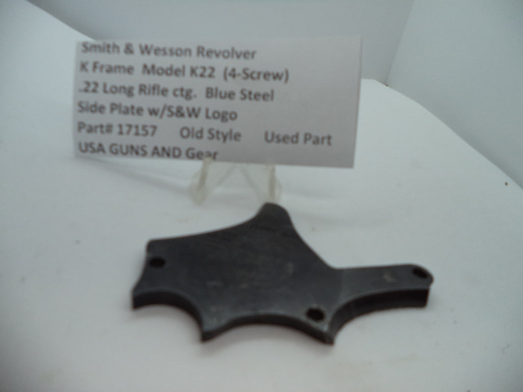 17157 S&W K Frame Model K22 (4-Screw) Side Plate Blue .22 Long Rifle ctg