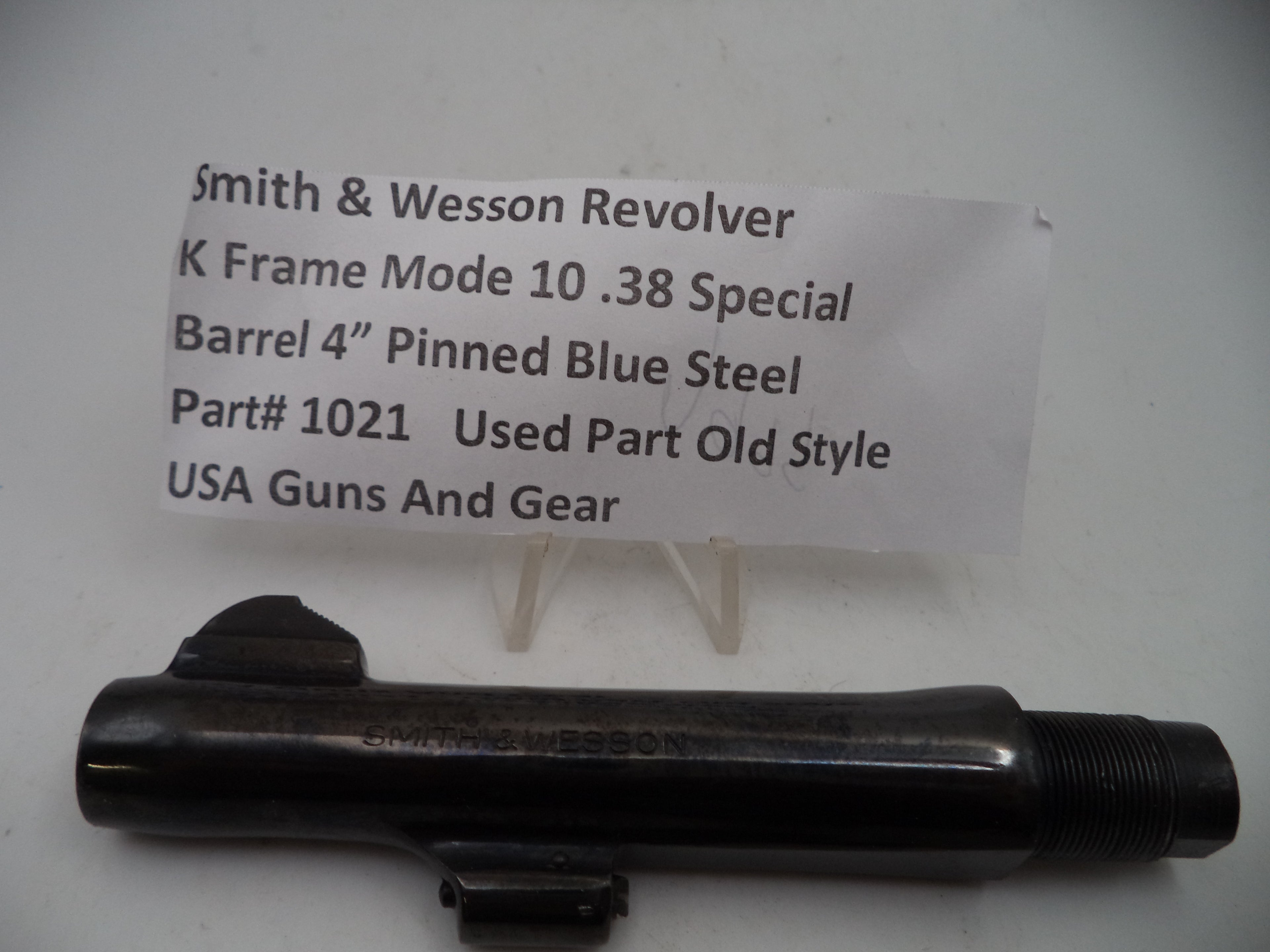1021 S&W Revolver K Frame Model 10  4" Barrel Pinned.38 Special Used