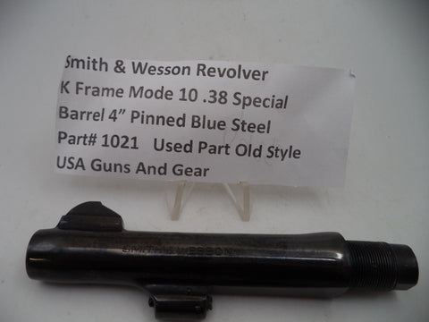 1021 S&W Revolver K Frame Model 10  4" Barrel Pinned.38 Special Used