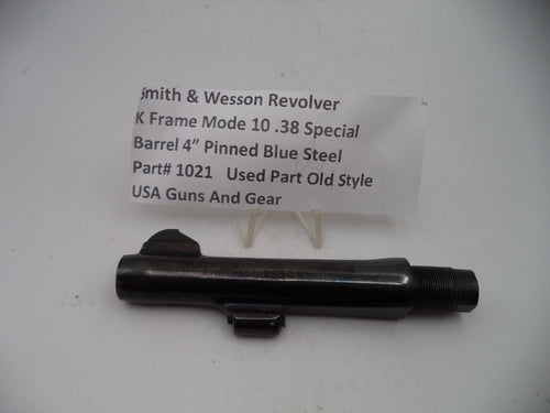 1021 S&W Revolver K Frame Model 10  4" Barrel Pinned.38 Special Used