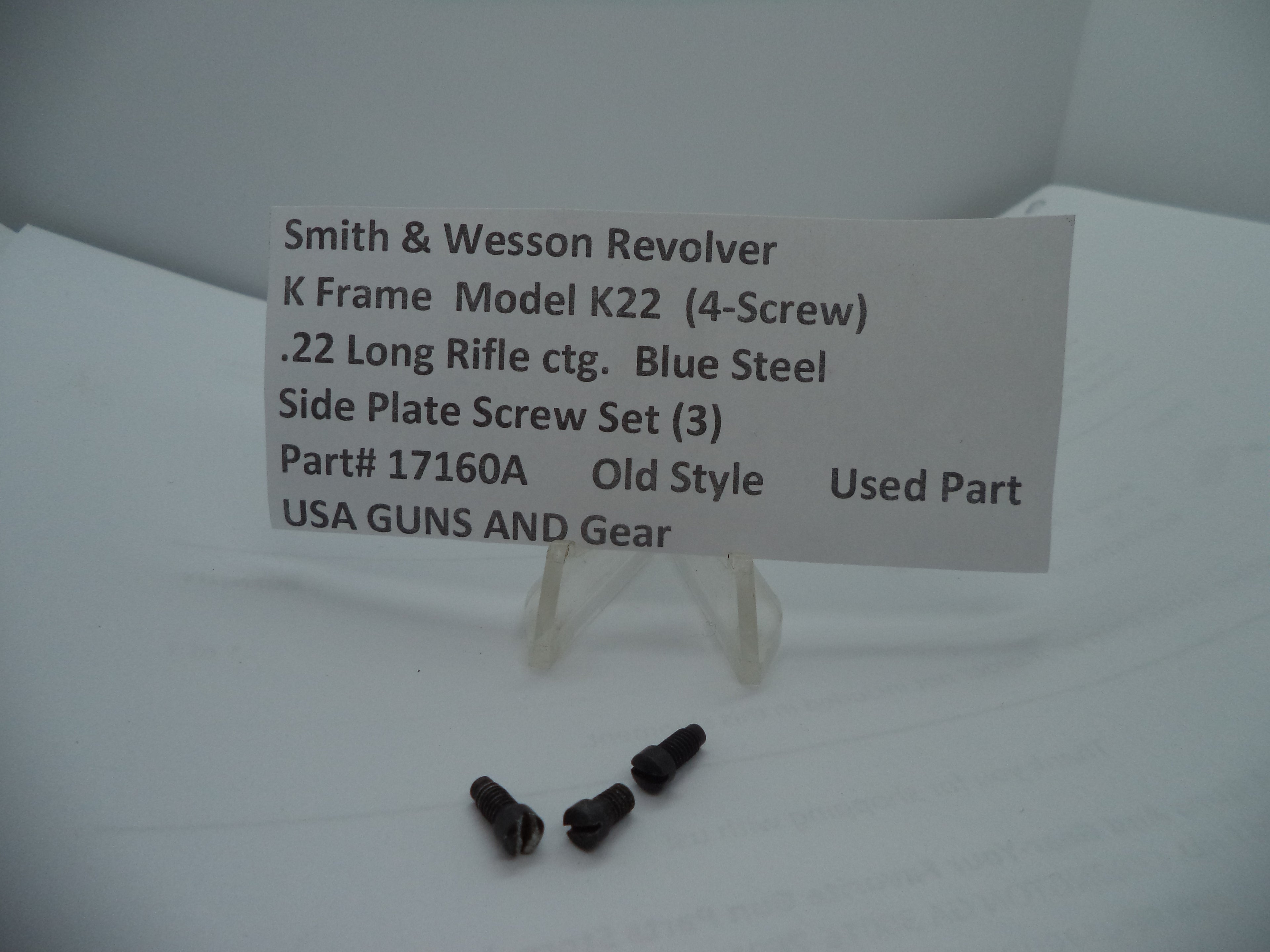 Smith & Wesson K Frame Pre-Model K22 Side Plate Screws Set - 4-Screw .22 LR