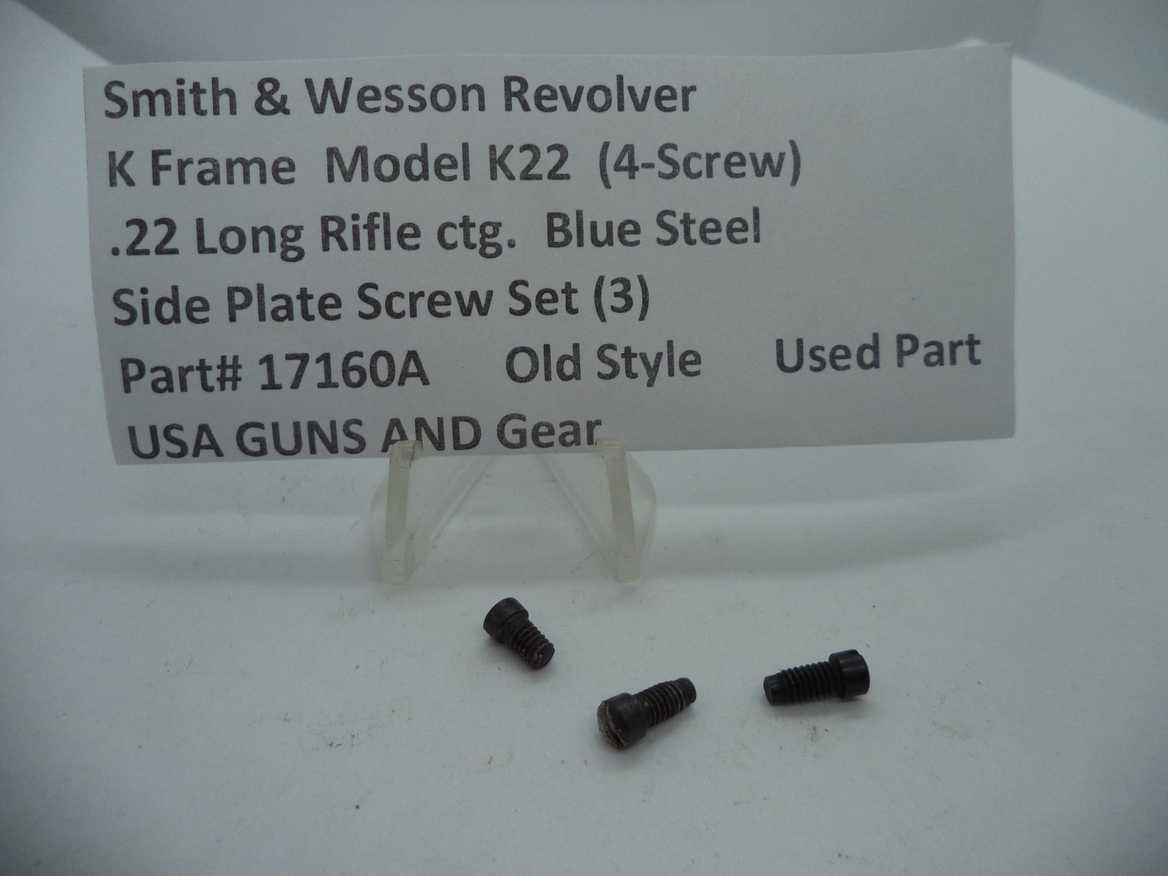 Smith & Wesson K Frame Pre-Model K22 Side Plate Screws Set - 4-Screw .22 LR