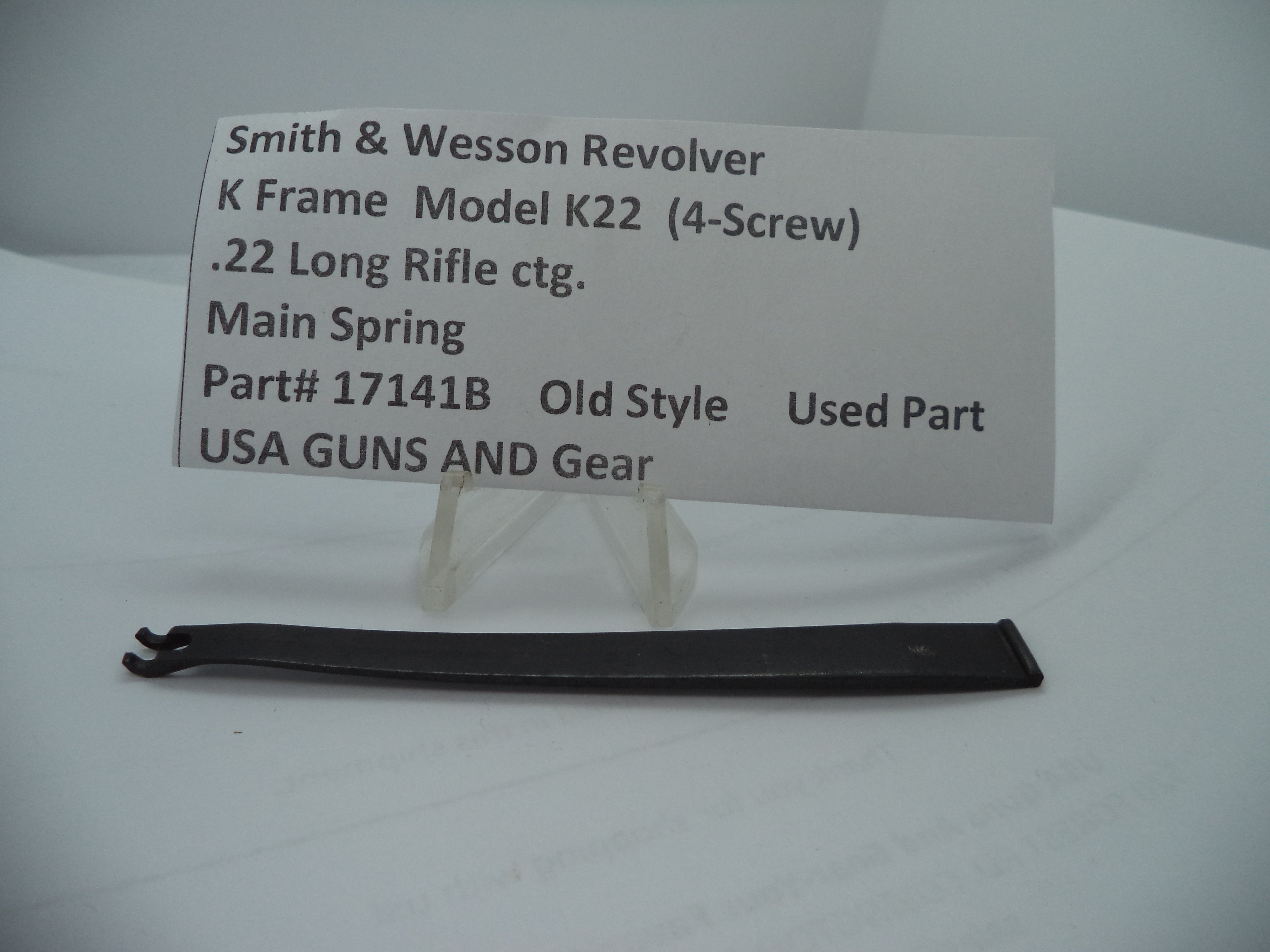 Smith & Wesson K Frame Model K22 (4-Screw) Main Spring .22 Long Rifle ctg. 17141B