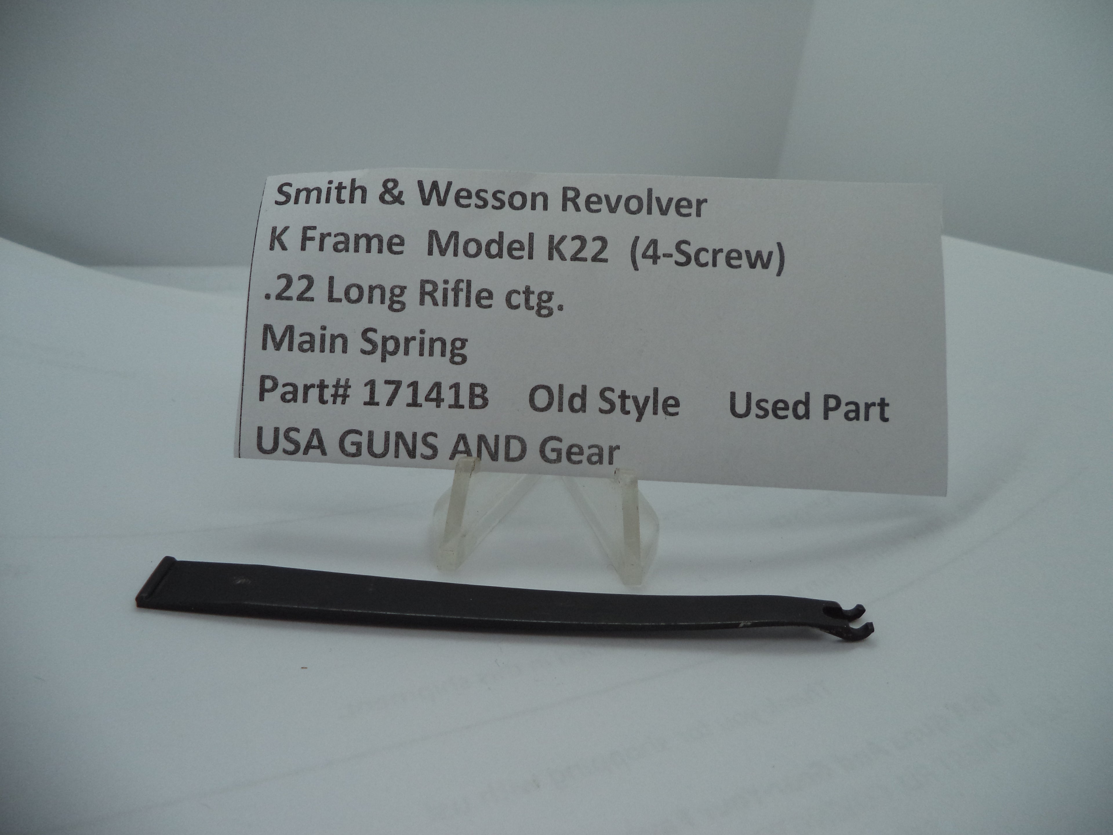 Smith & Wesson K Frame Model K22 (4-Screw) Main Spring .22 Long Rifle ctg. 17141B