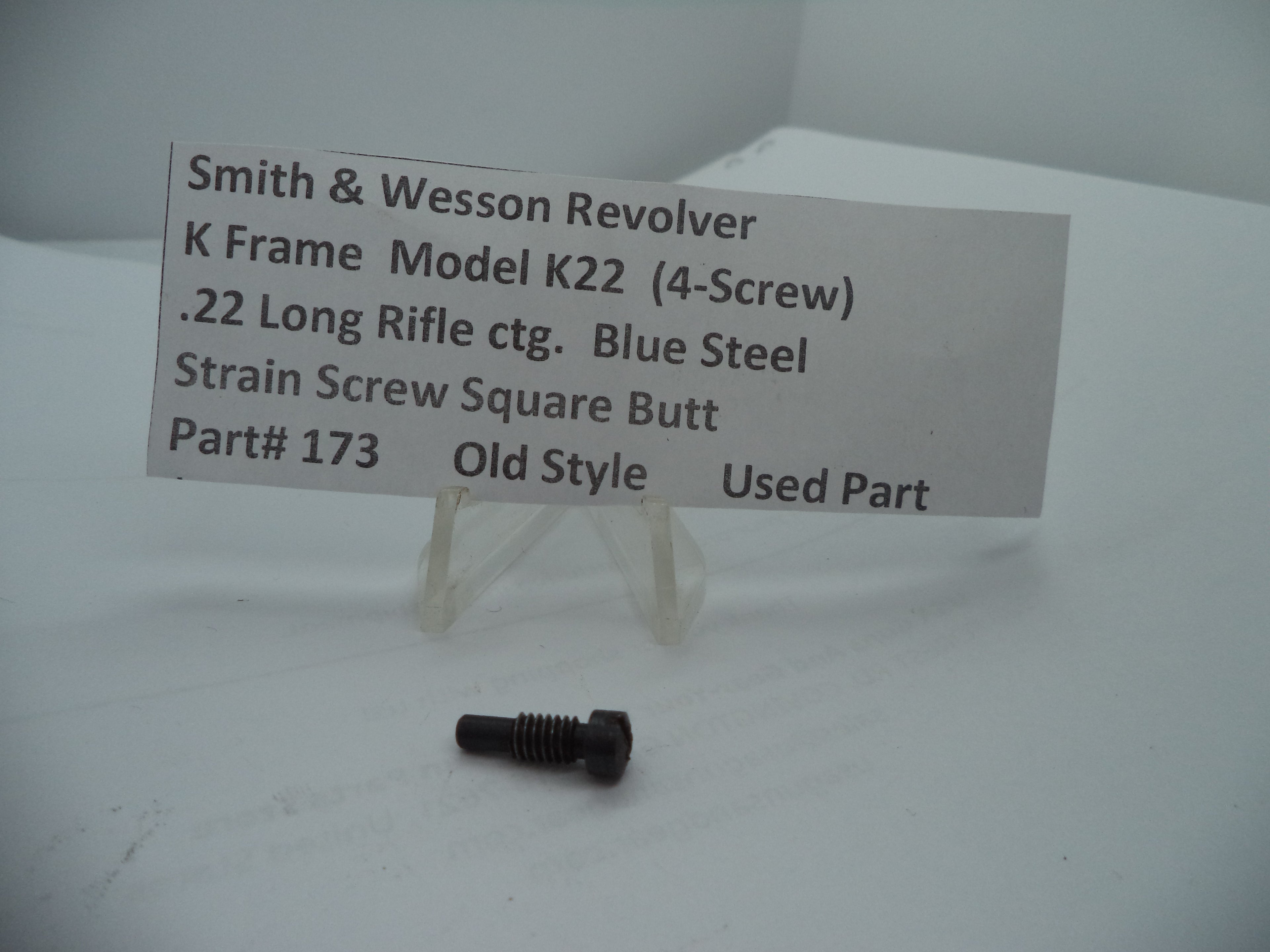 173 S&W K Frame Model K22 (4-Screw)Strain Screw Square Butt  .22 Long Rifle ctg.