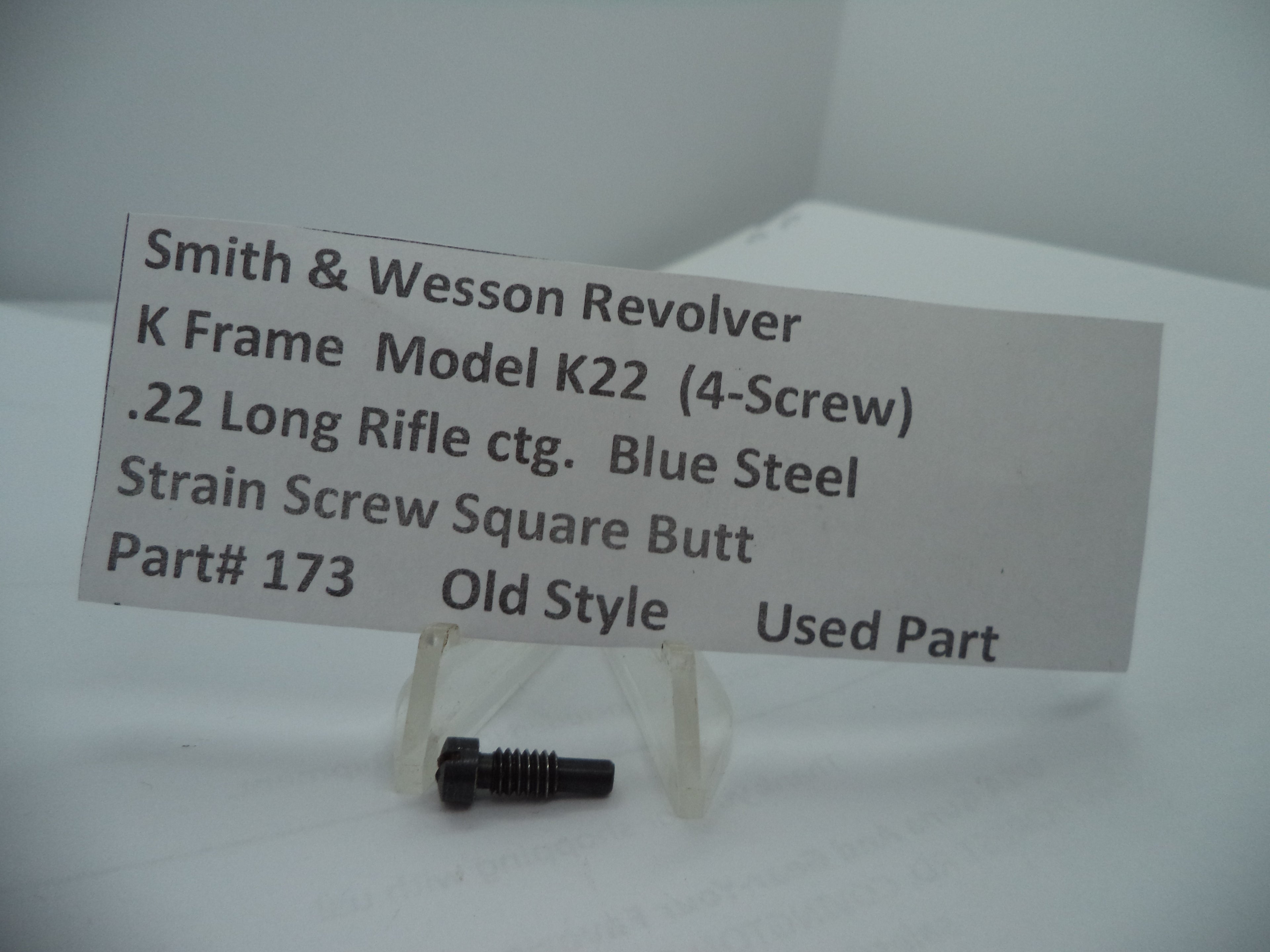 173 S&W K Frame Model K22 (4-Screw)Strain Screw Square Butt  .22 Long Rifle ctg.