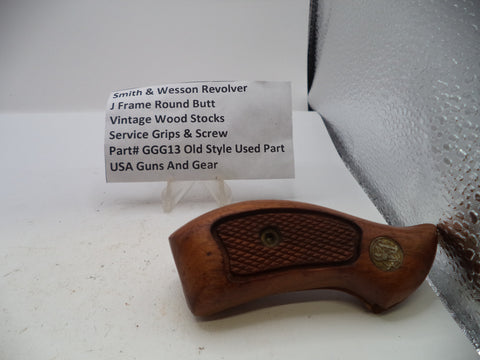 S&W J Frame Vintage Wood Grips & Screw Round Butt only GGG13