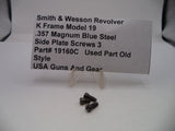 S&W K Frame Model 19 Side Plate Screws (3) Blue Steel .357 Magnum 19160C