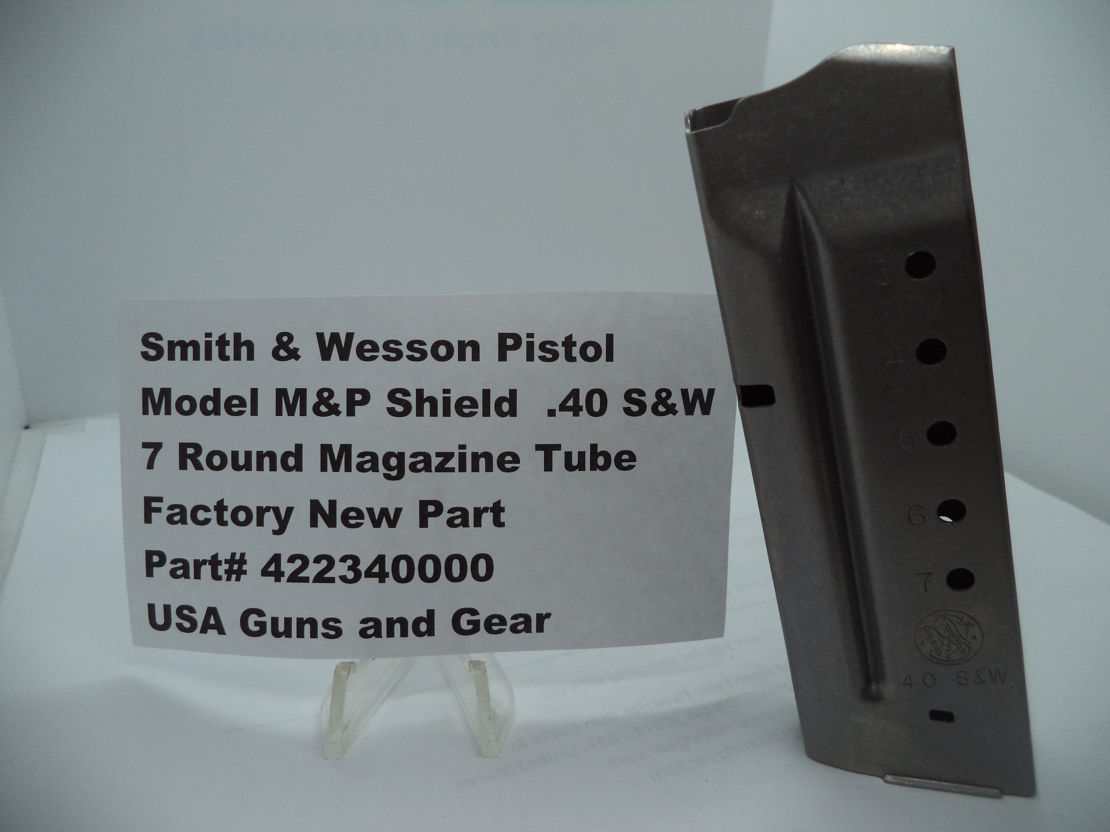 Smith & Wesson M&P Shield 40 Magazine Tube - 7 Round .40 S&W - Factory OEM 422340000